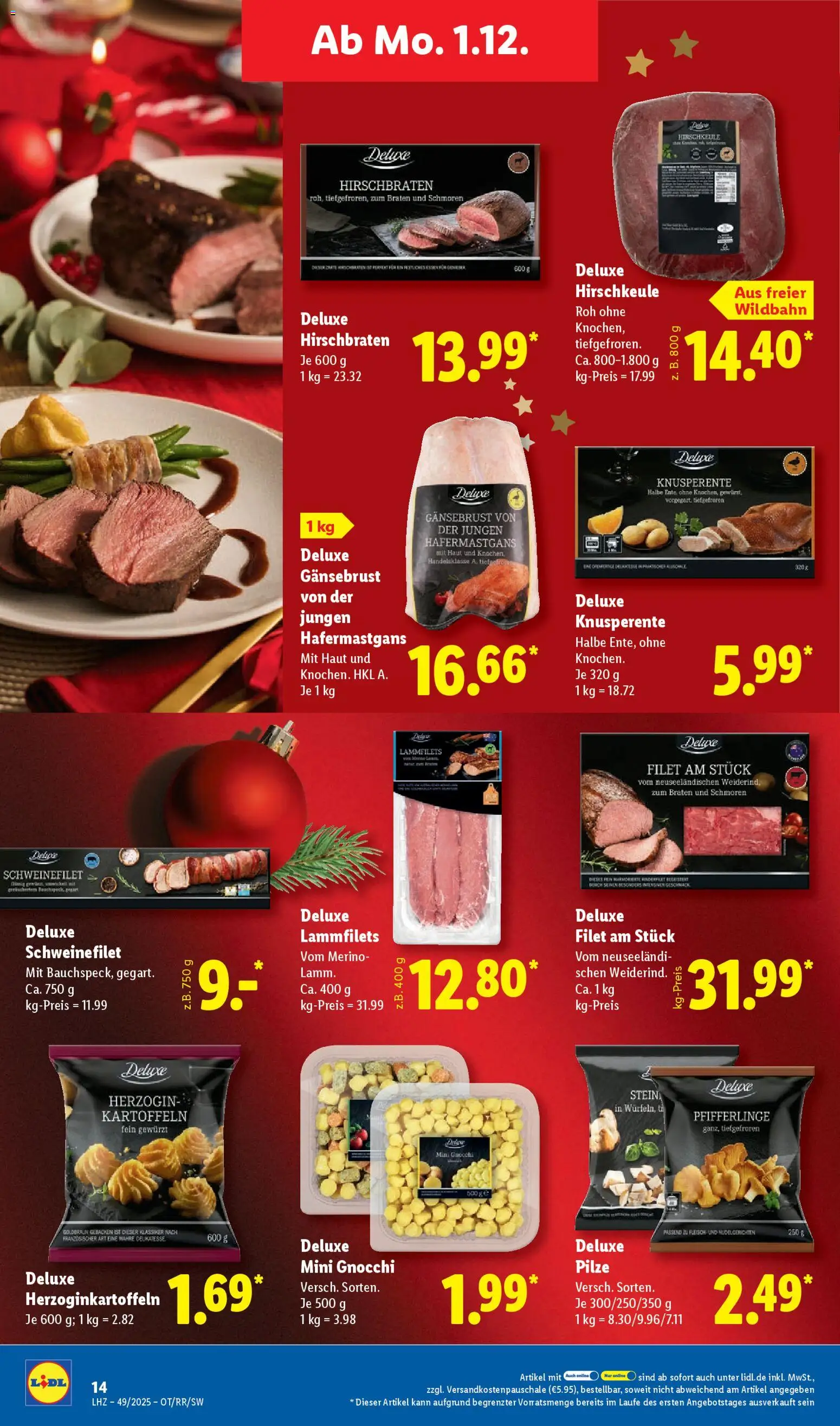 Lidl Prospekt Steinheim am Albuch – gültig ab 01.12.2025 | Seite: 24 | Produkte: Schweinefilet, Kartoffeln, Pfifferlinge, Fleisch