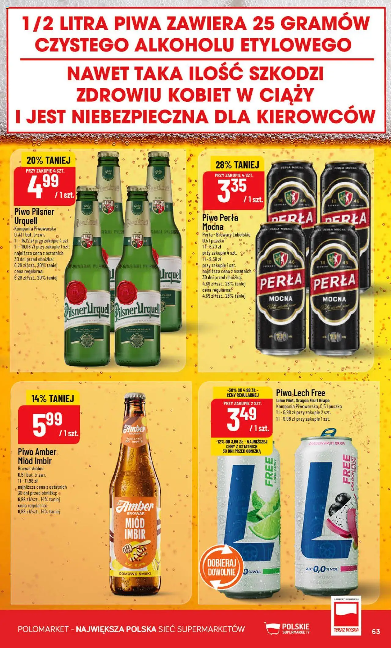 POLOmarket Gazetka od 15.10.2025 | Strona: 63 | Produkty: Imbir, Miód, Piwo perła, Piwo