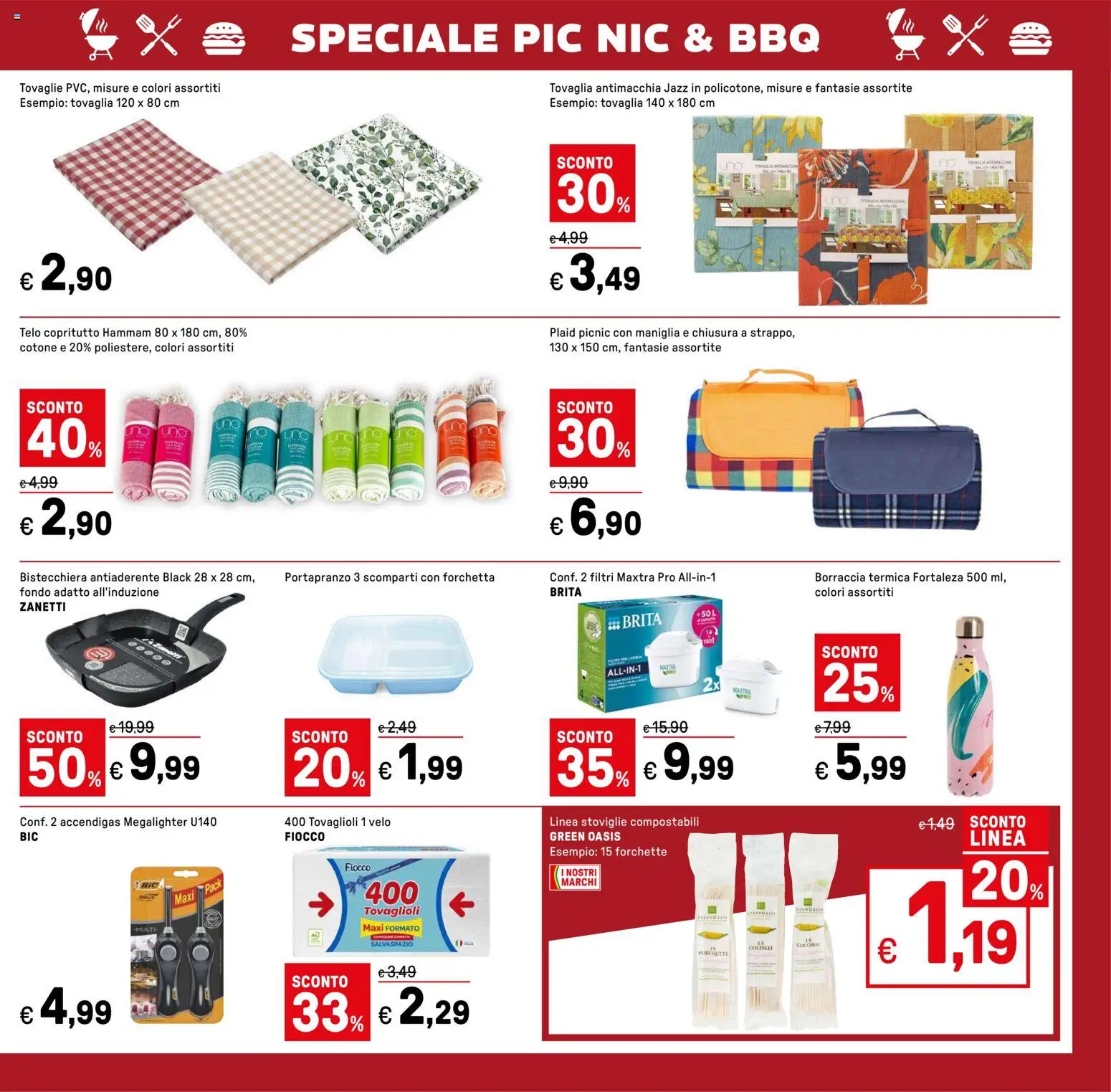 Volantino Iper del 24.04.2026 | Pagina: 43 | Prodotti: Plaid, Bistecchiera, Borraccia, Tovaglia