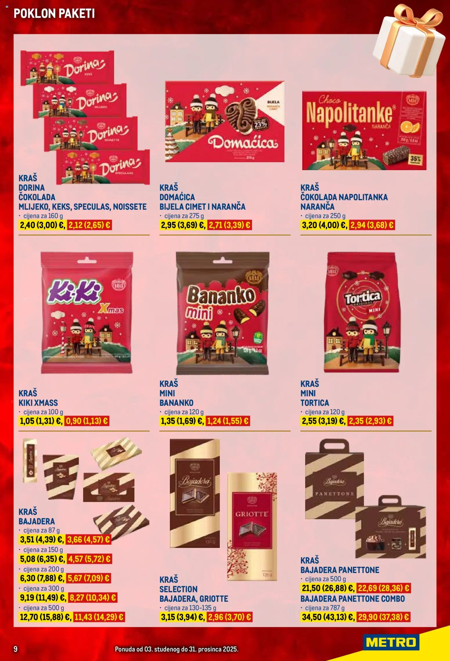 Metro katalog | vrijedi od 03.11.2025 | Stranica: 9 | Proizvodi: Panettone, Dorina, Čokolada, Napolitanke