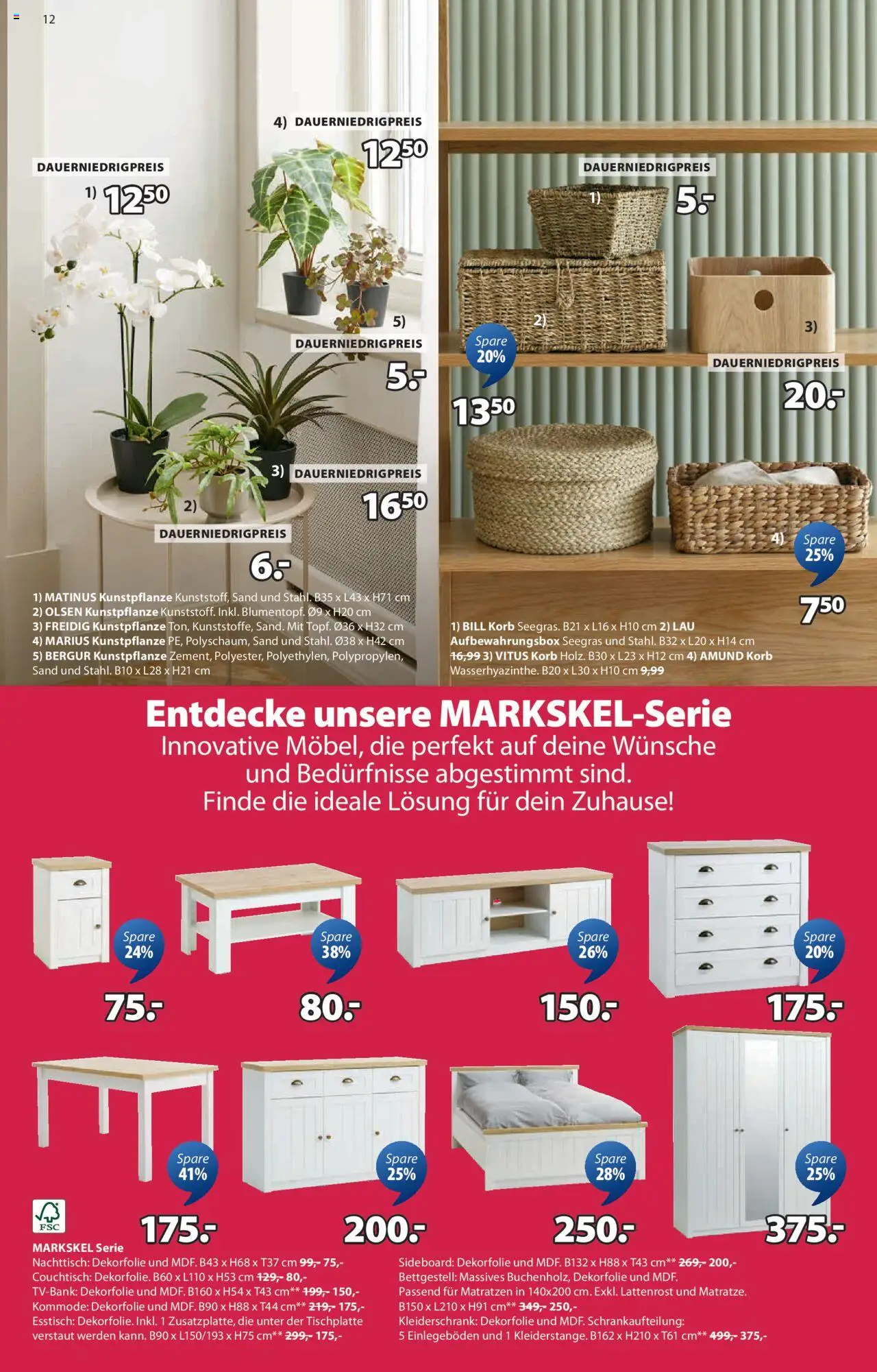 Angebote JYSK - gültig ab dem 27.07.2025 | Seite: 12 | Produkte: Sideboard, Kommode, Lattenrost, Couchtisch