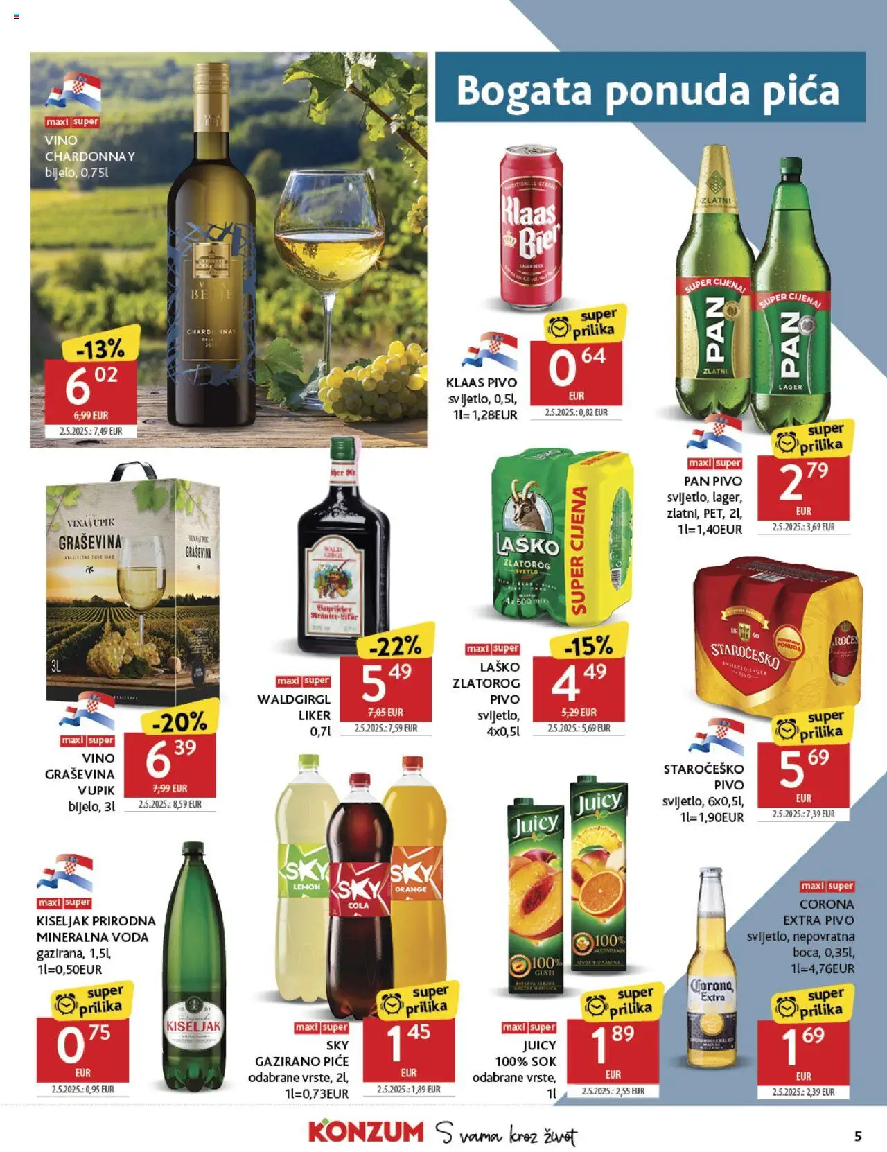 Konzum HR akciós ujság - amely érvényes a következő dátumtól: 06.08.2025 | Oldal: 5 | Termékek: Cola