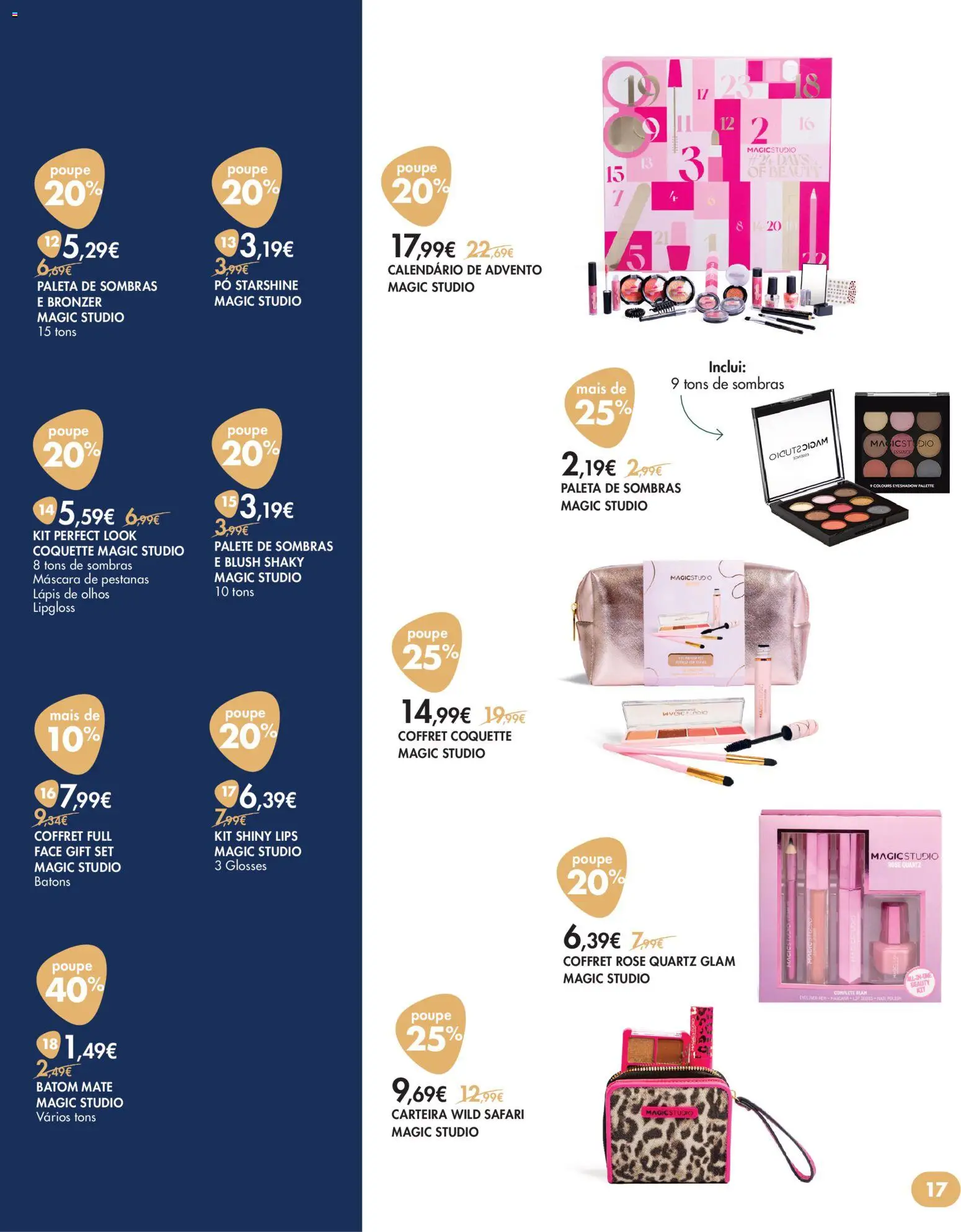 Pingo Doce Bem Estar Natal Lojas │ válido de 18.11.2025 | Página: 17 | Produtos: Carteira, Pó, Blush, Bronzer