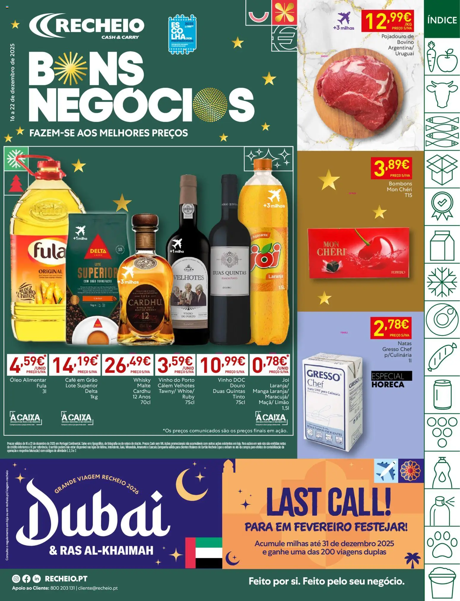 Recheio folheto │ válido de 16.12.2025 | Página: 1 | Produtos: Óleo, Café, Vinho, Natas