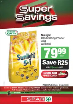 Superspar Specials │ valid from 22.07.2025 | Page: 8 | Products: Data, Handwash, TV, Powder