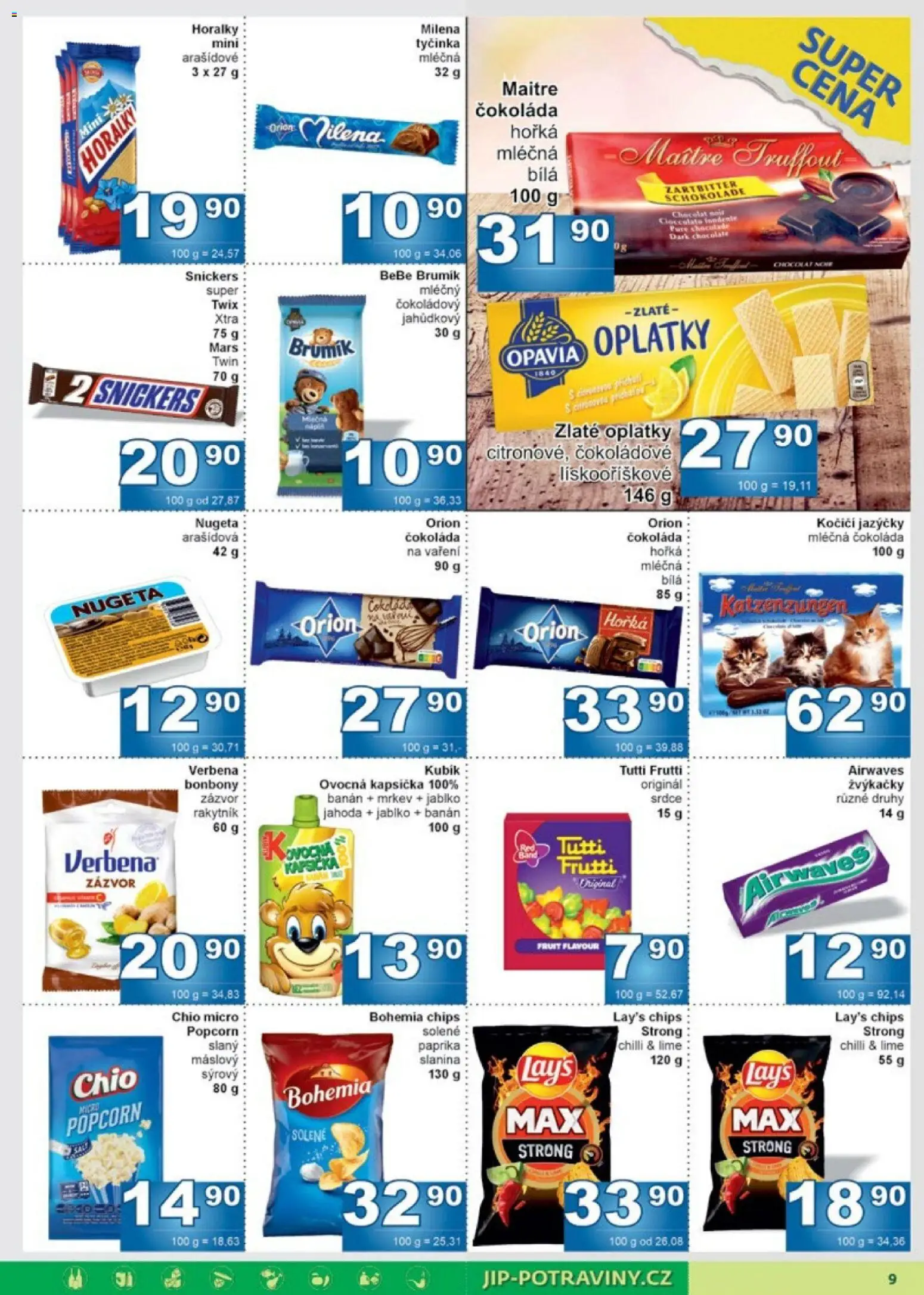 Jip leták od 25.02.2026 | Strana: 9 | Produkty: Bebe Brumík, Twix, Ovocná kapsička, Slanina