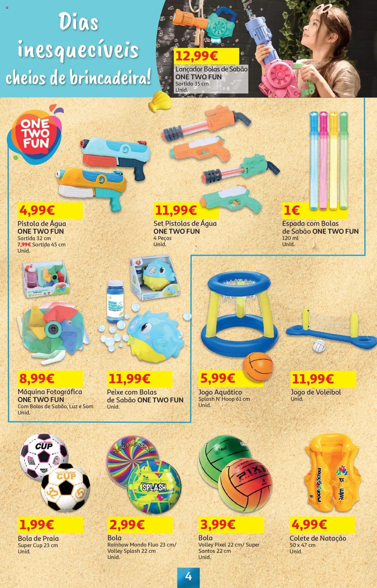 Auchan - Brinquedos de Verão │ válido de 18.06.2025 | Página: 4 | Produtos: Agua, Câmera, Máquina fotográfica, Colete
