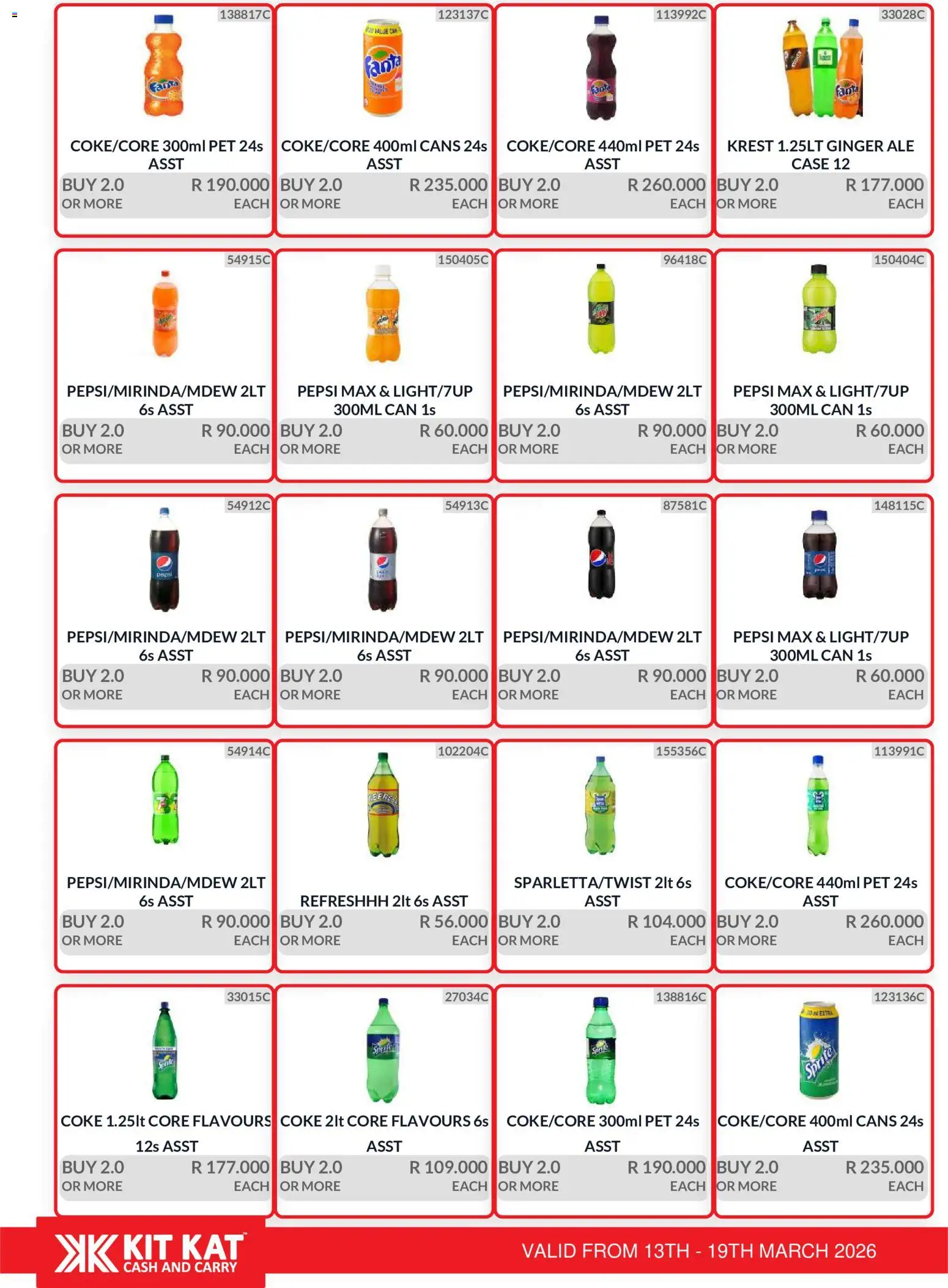 New KIT KAT Cash & Carry catalogue – valid from 13.03.2026 | Page: 6 | Products: Silla apilable, Case, Coke, Sprite