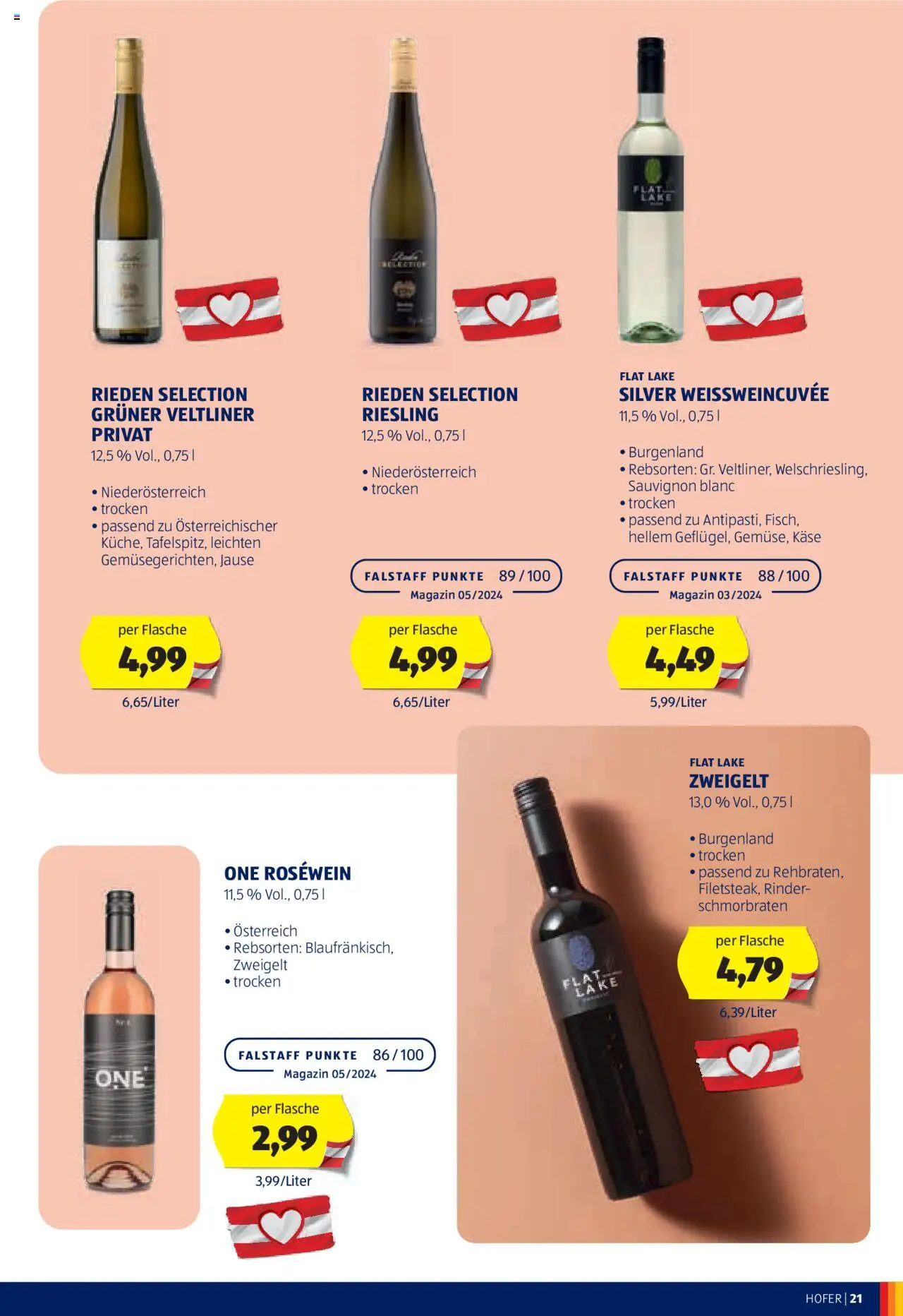 Hofer Wein-Magazin gültig ab 16.10.2024 | Seite: 21 | Produkte: Käse