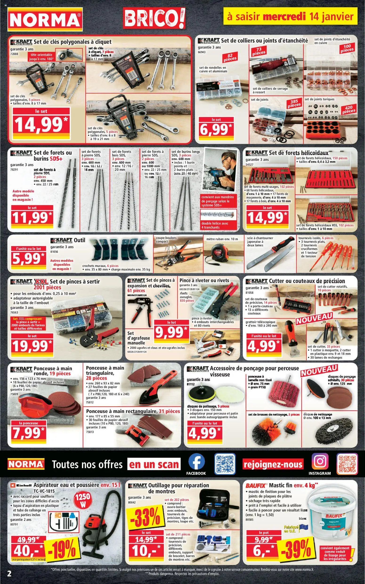 {H1} | Page: 2 | Produits: Perceuse, Pinces, Ponceuse, Tuyau