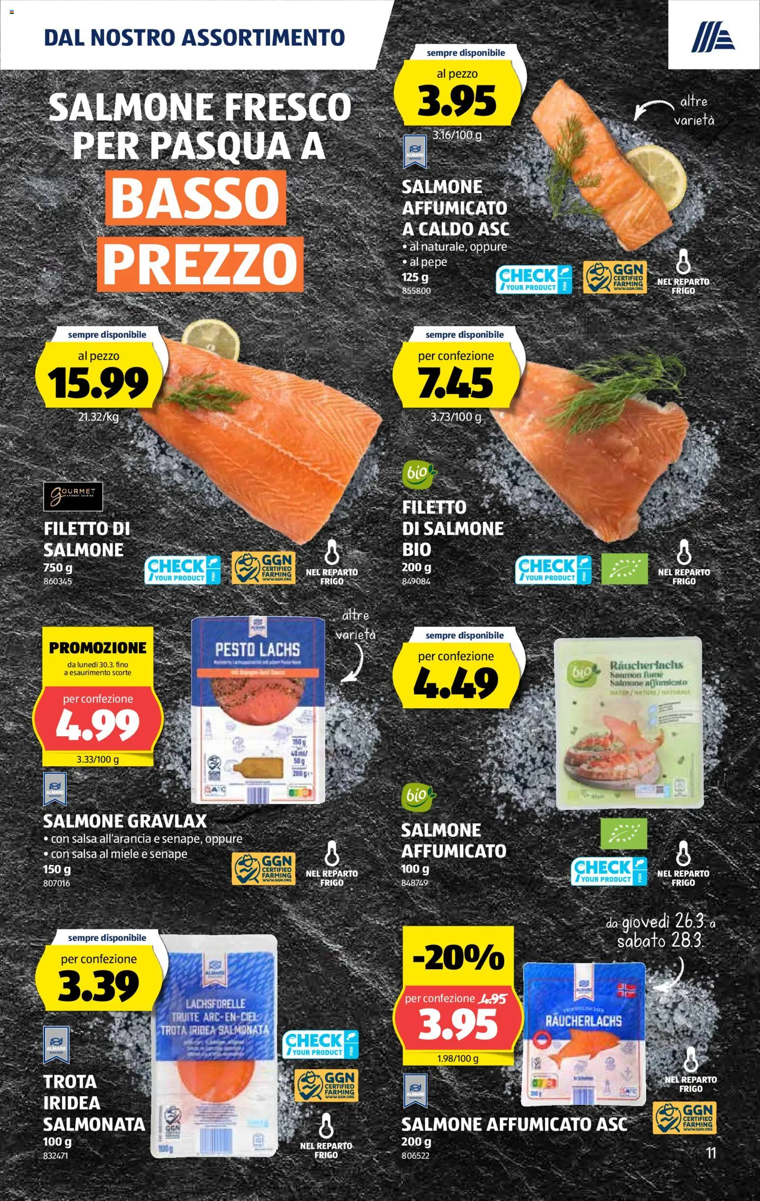 Aldi aktionen IT – gültig ab 26.03.2026 | Seite: 12 | Produkte: Lachs, Räucherlachs, Miele