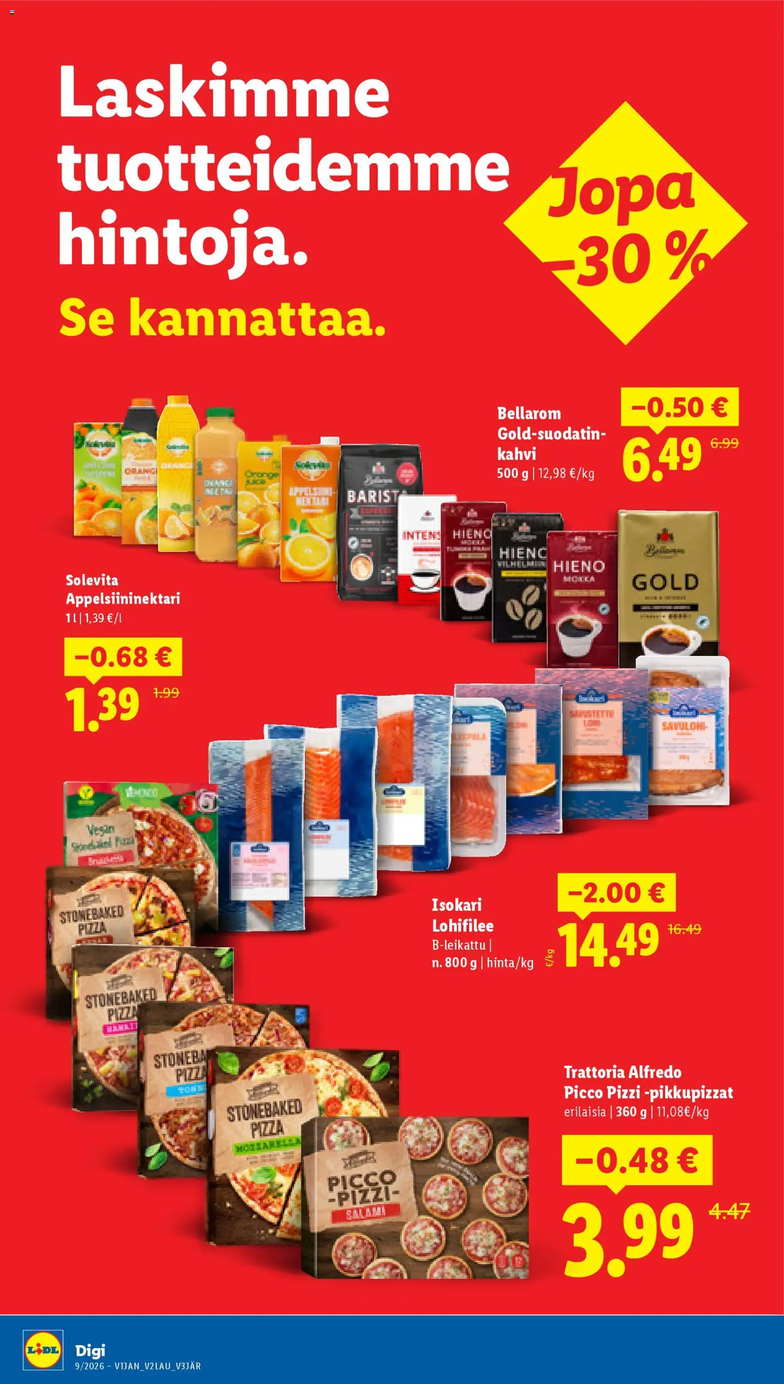 Lidl tarjoukset - Rovaniemi – voimassa 26.02.2026 alkaen | Sivu: 20 | Tuotteet: Savulohi, Kahvi, Salami, Pizza