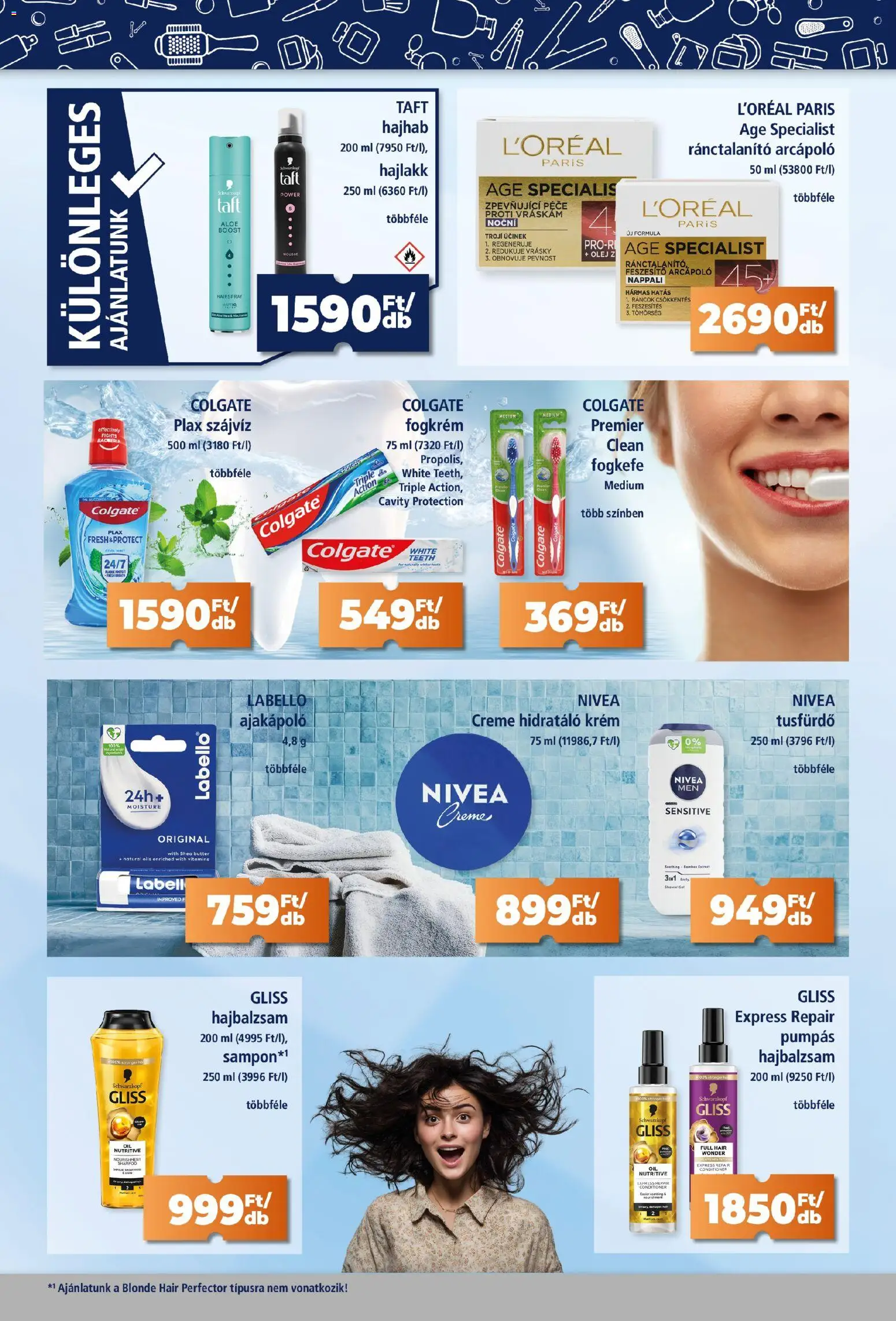 Goods Market akciós ujság - amely érvényes a következő dátumtól: 05.03.2026 | Oldal: 4 | Termékek: Hajbalzsam, Hajlakk, Fogkrém, Szájvíz