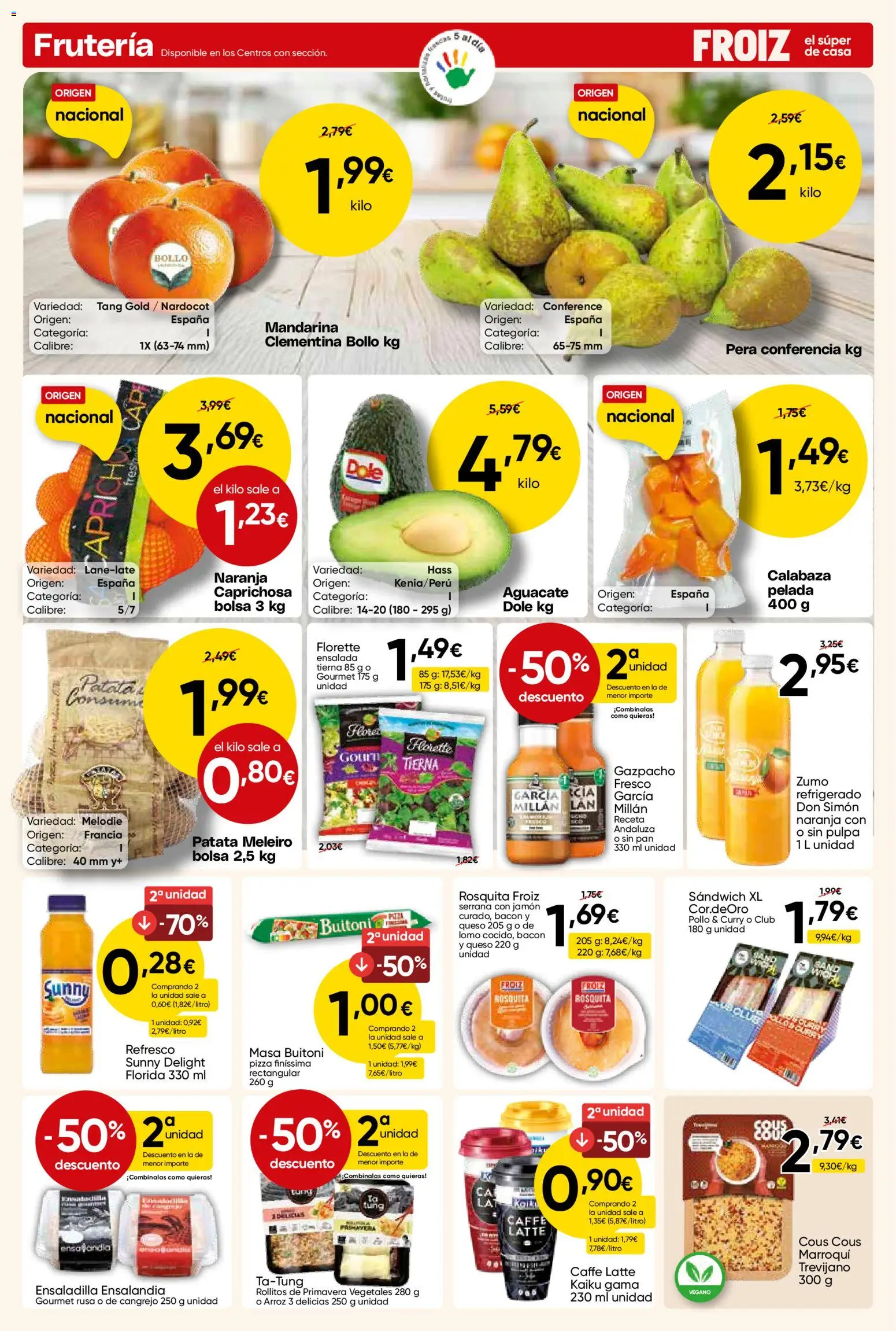 Froiz folleto │ válido desde el 09.04.2026 | Página: 2 | Productos: Queso, Pan, Pizza, Arroz