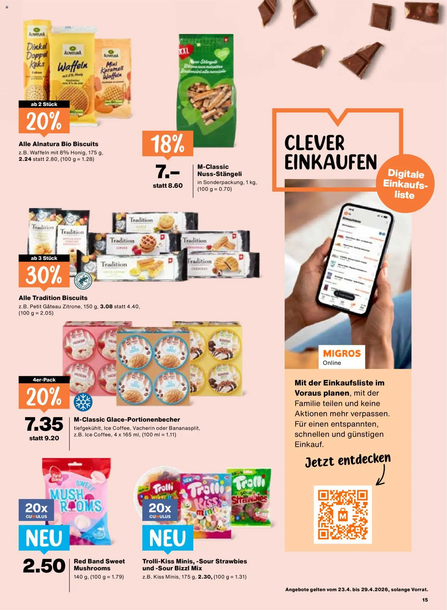 Migros aktionen – gültig ab 23.04.2026 | Seite: 15 | Produkte: Waffeln