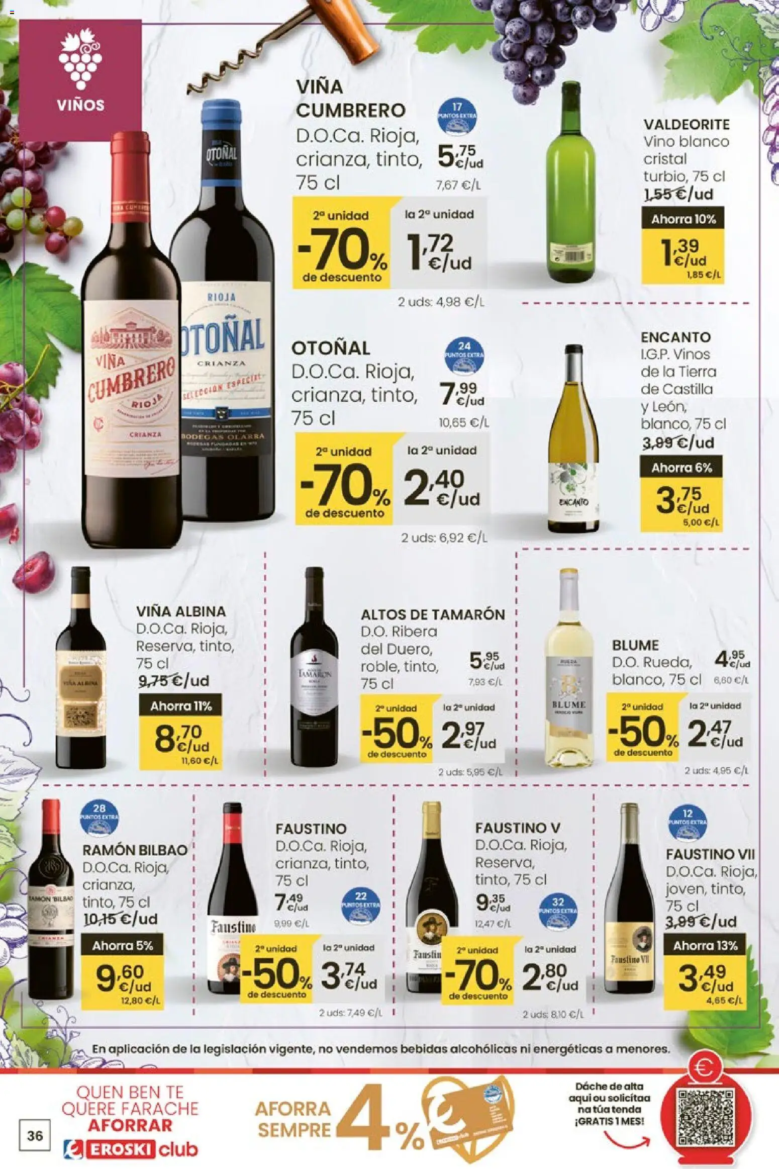 Eroski - Entroido do aforro │ válido desde el 29.01.2026 | Página: 36 | Productos: Vino, Té
