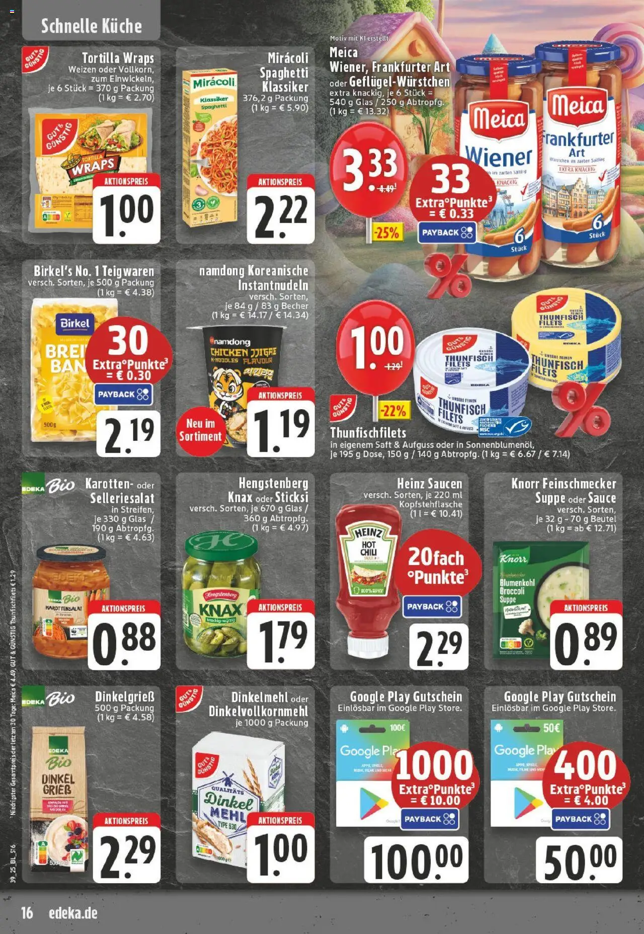 Edeka prospekt Unna	 – gültig ab 21.09.2025 | Seite: 16 | Produkte: Thunfisch, Knorr, Chili, Blumenkohl