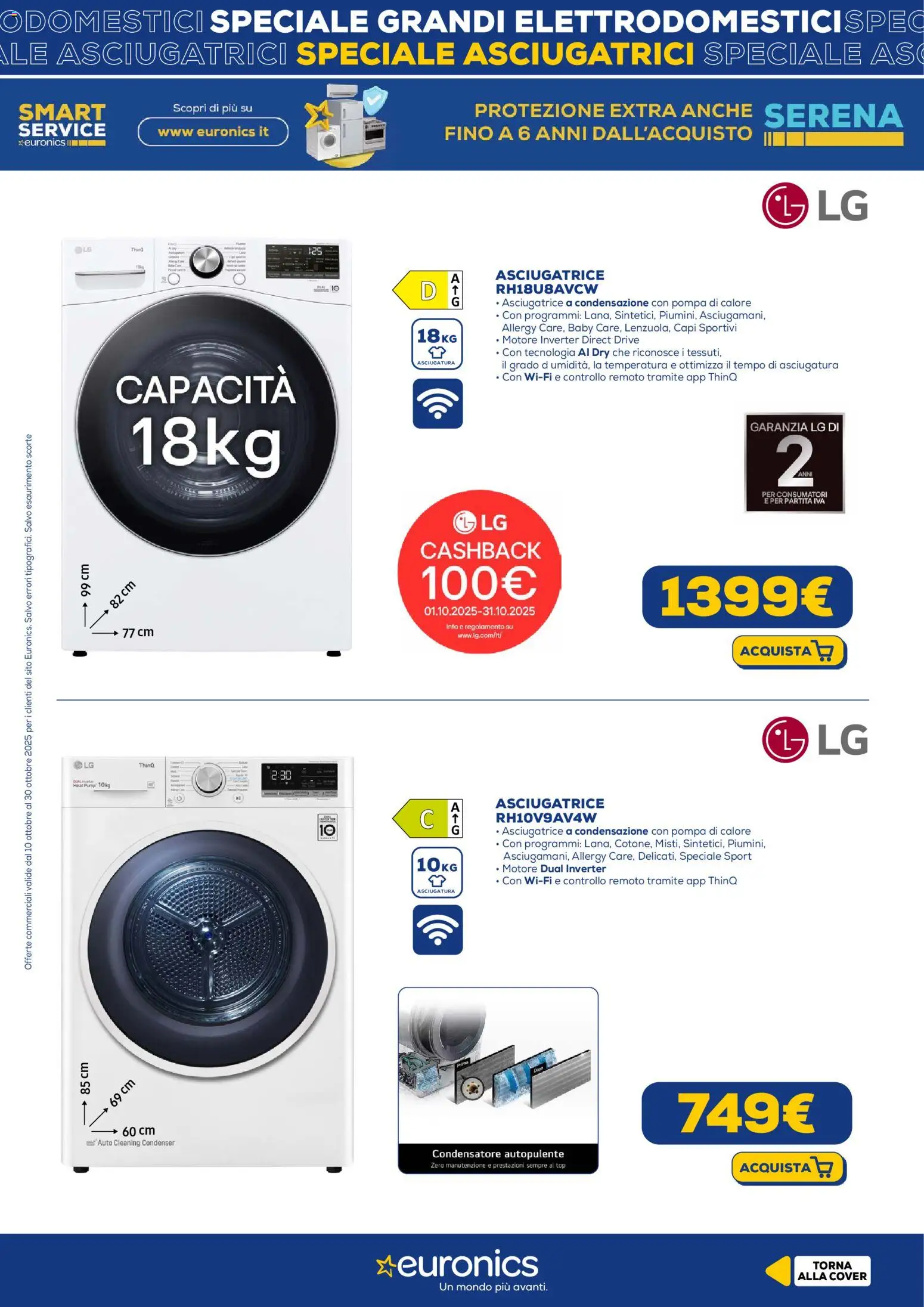 Volantino Euronics del 10.10.2025 | Pagina: 5 | Prodotti: Top, Asciugatrice