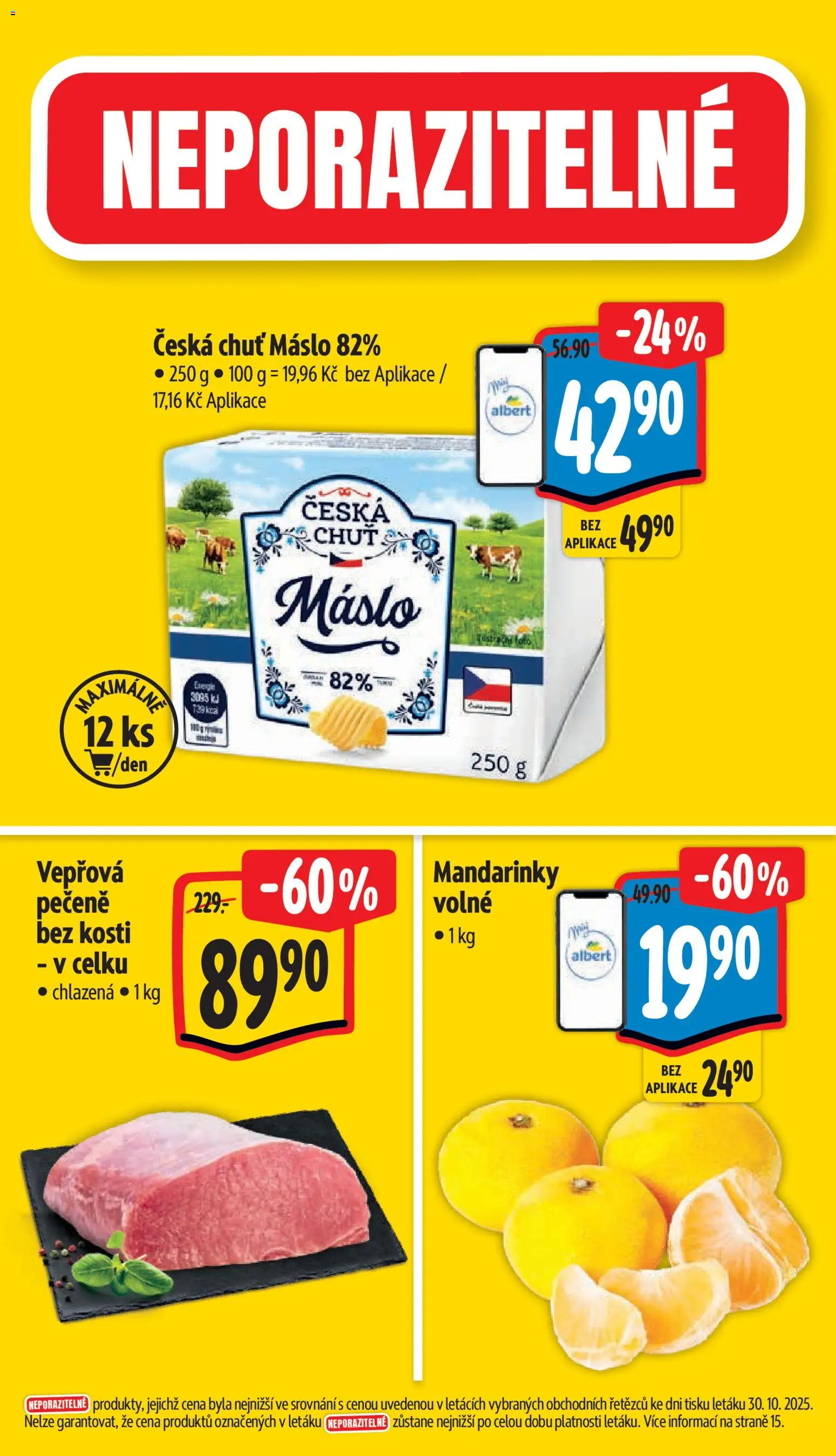 Albert leták - Supermarket od 05.11.2025 | Strana: 3 | Produkty: Máslo, Mandarinky