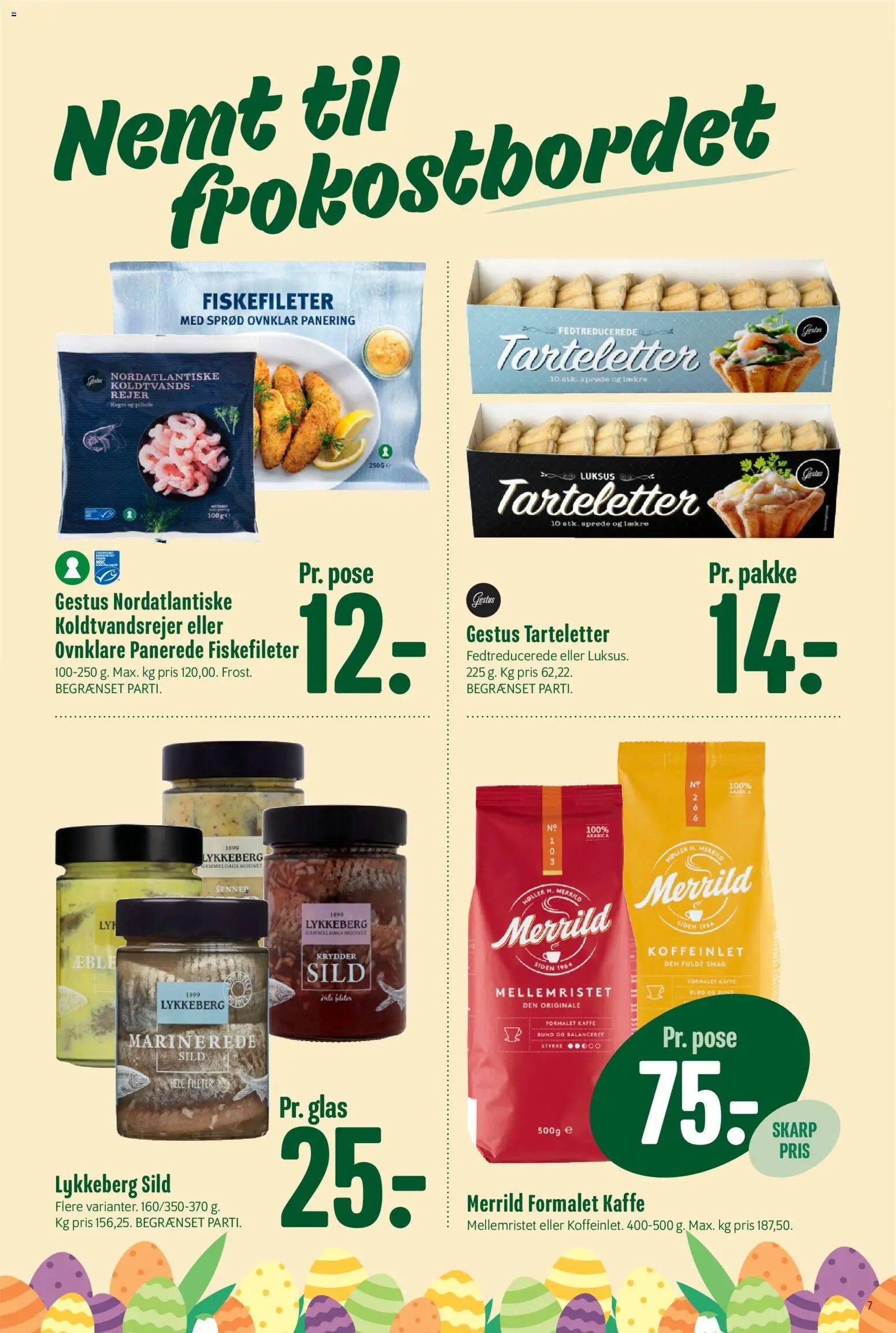 Min Købmand tilbudsavis – gyldig fra 27.03.2026 | Side: 7 | Produkter: Sennep, Sild, Rejer, Tarteletter