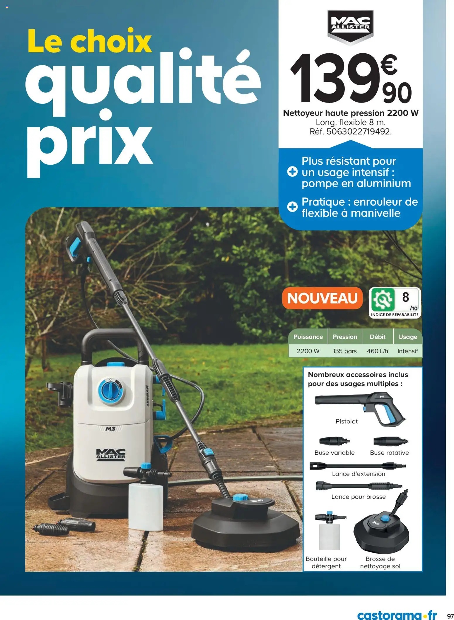 {H1} | Page: 97 | Produits: Nettoyeur haute pression, Brosse, Détergent