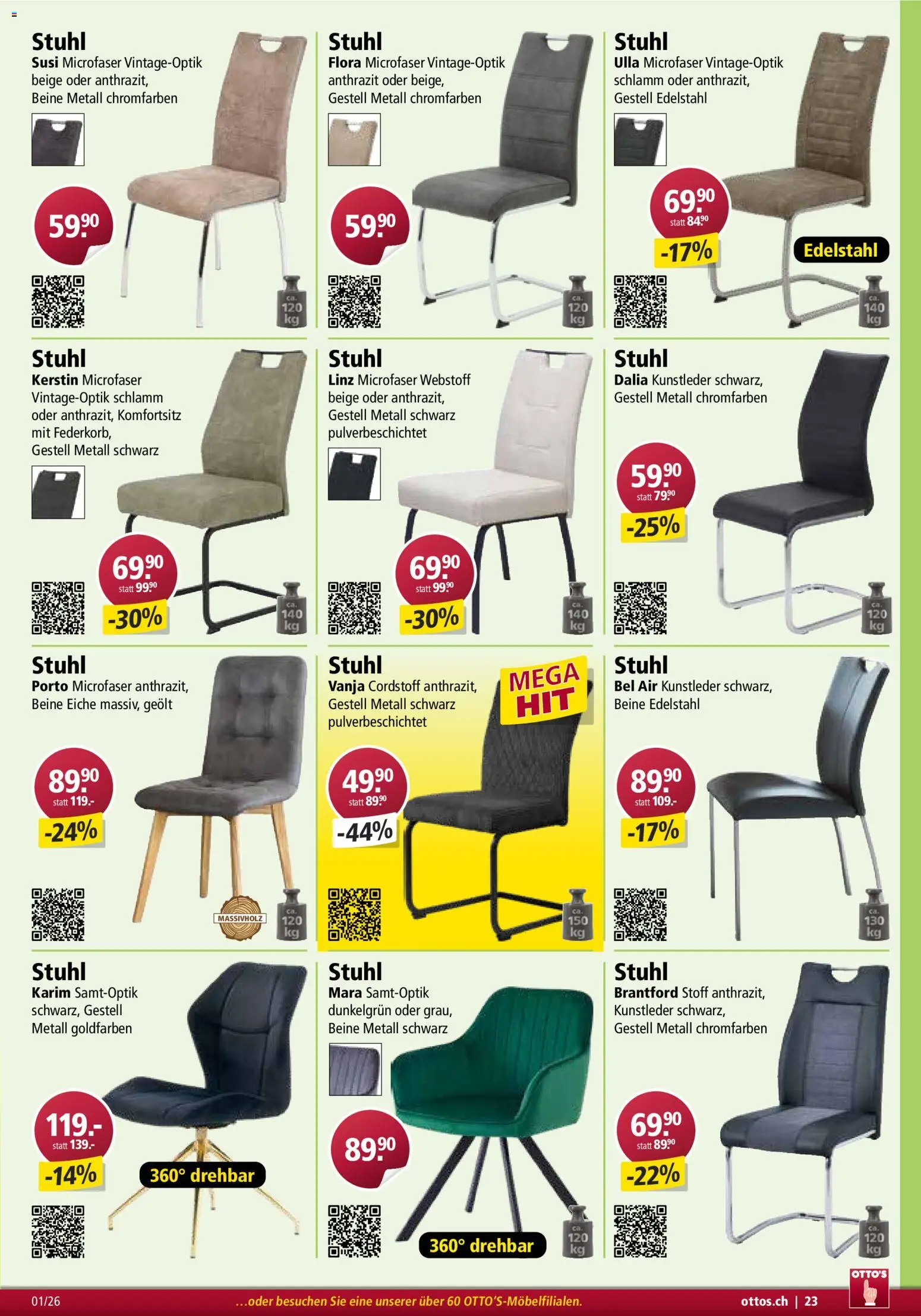 Otto's Aktionen Möbelflyer – gültig ab 01.01.2026 | Seite: 23 | Produkte: Stuhl