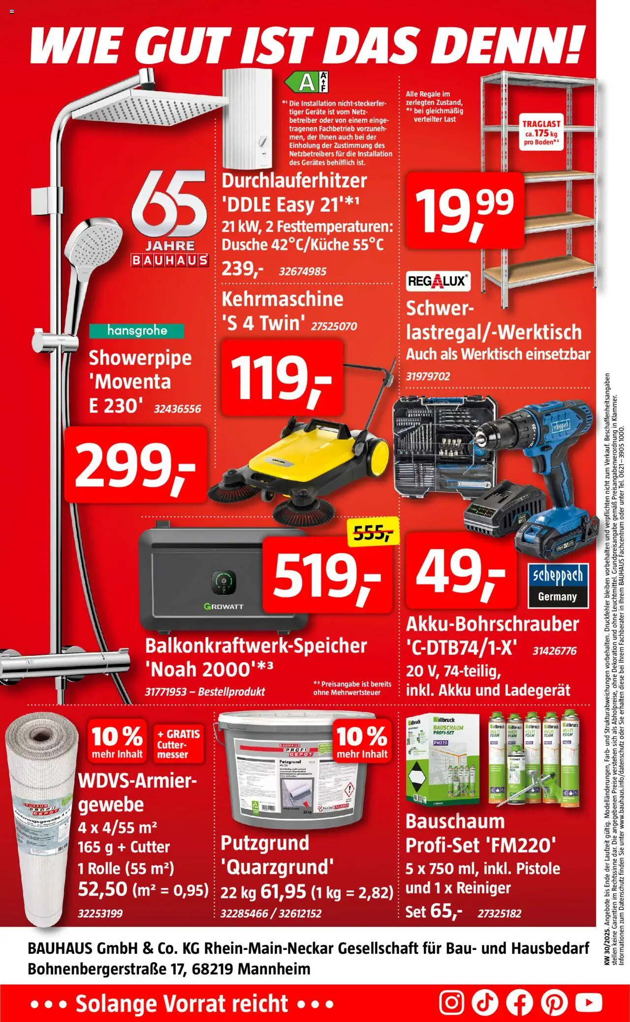 Bauhaus Prospekt 	 - gültig ab dem 20.07.2025 | Seite: 8 | Produkte: Cutter, Dusche, Ladegerät