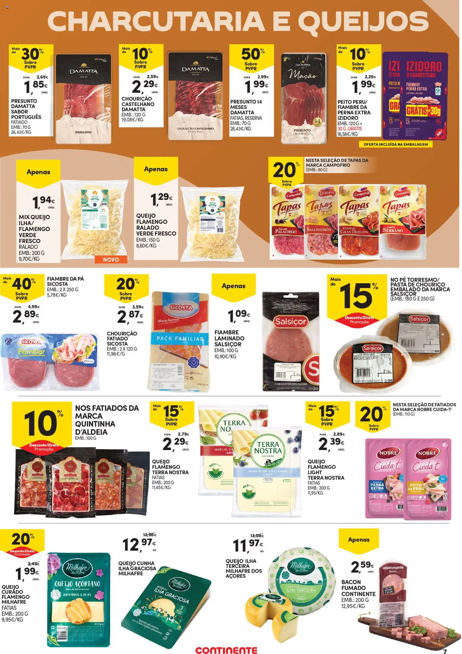 Continente - Açores │ válido de 30.10.2025 | Página: 7 | Produtos: Queijo, Presunto, Chouriço, Pá