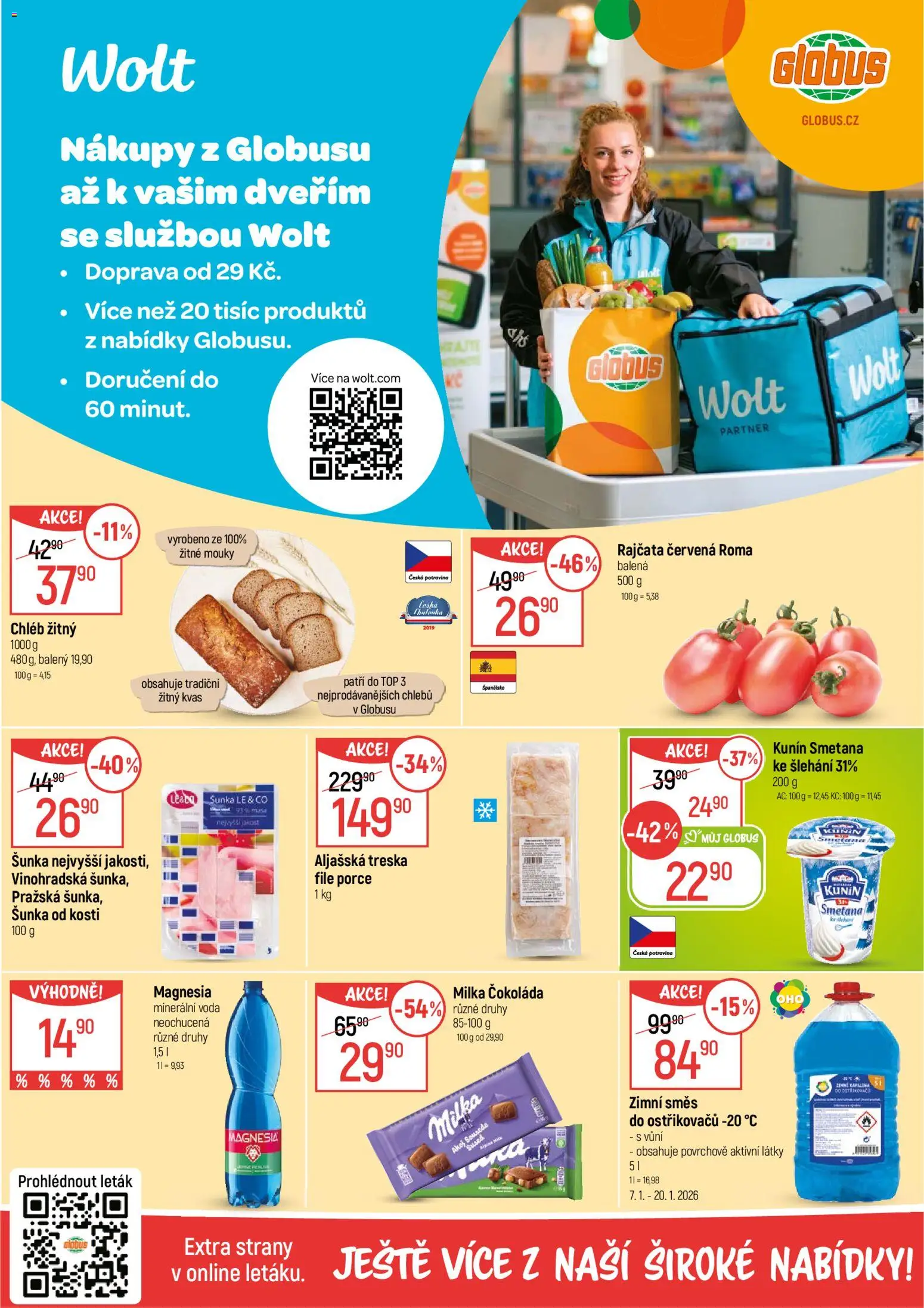 Globus leták - Chomutov od 07.01.2026 | Strana: 2 | Produkty: Globus, Milka, Minerální voda, File