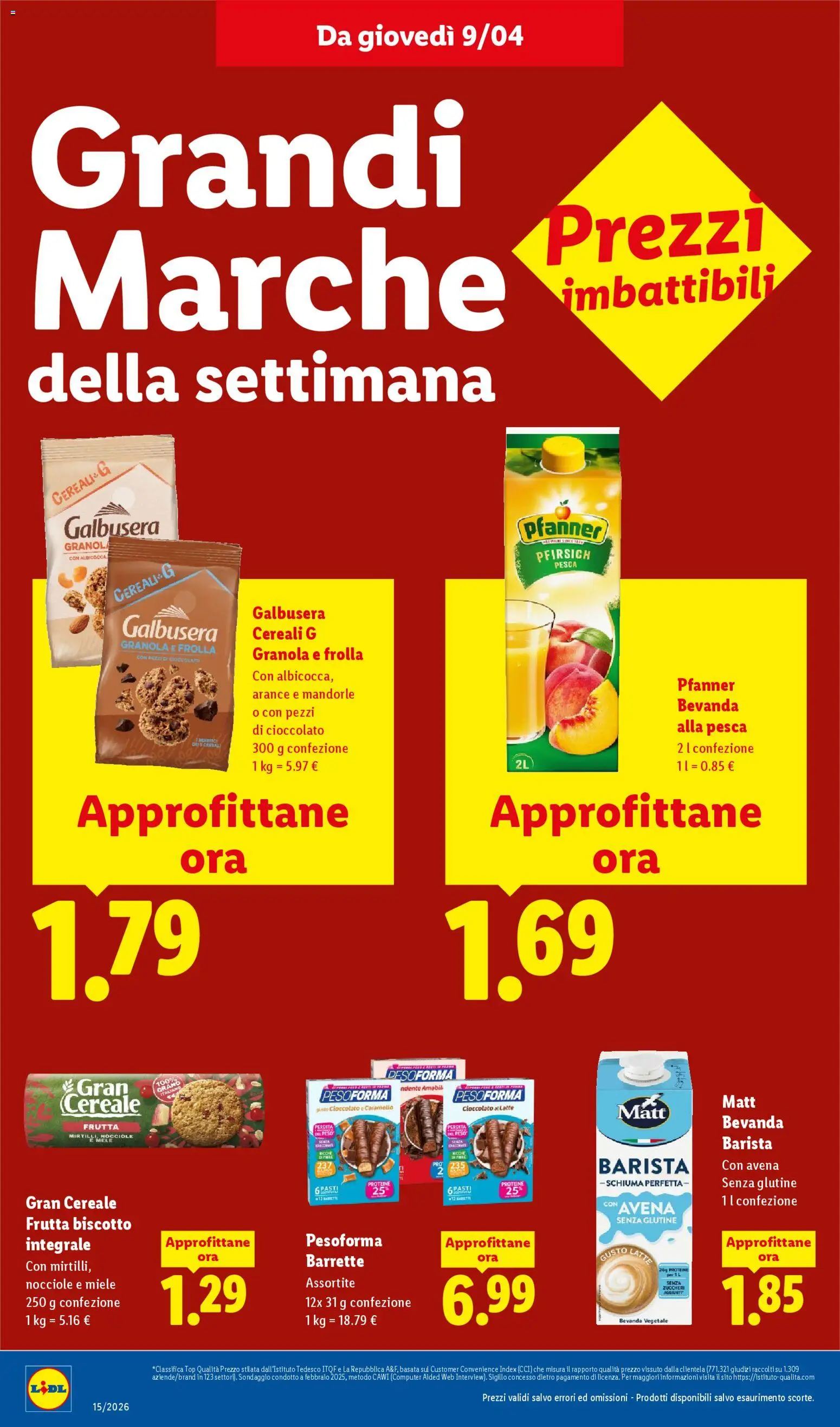 Volantino Lidl del 09.04.2026 | Pagina: 48 | Prodotti: Cereali, Latte, Mandorle, Nocciole