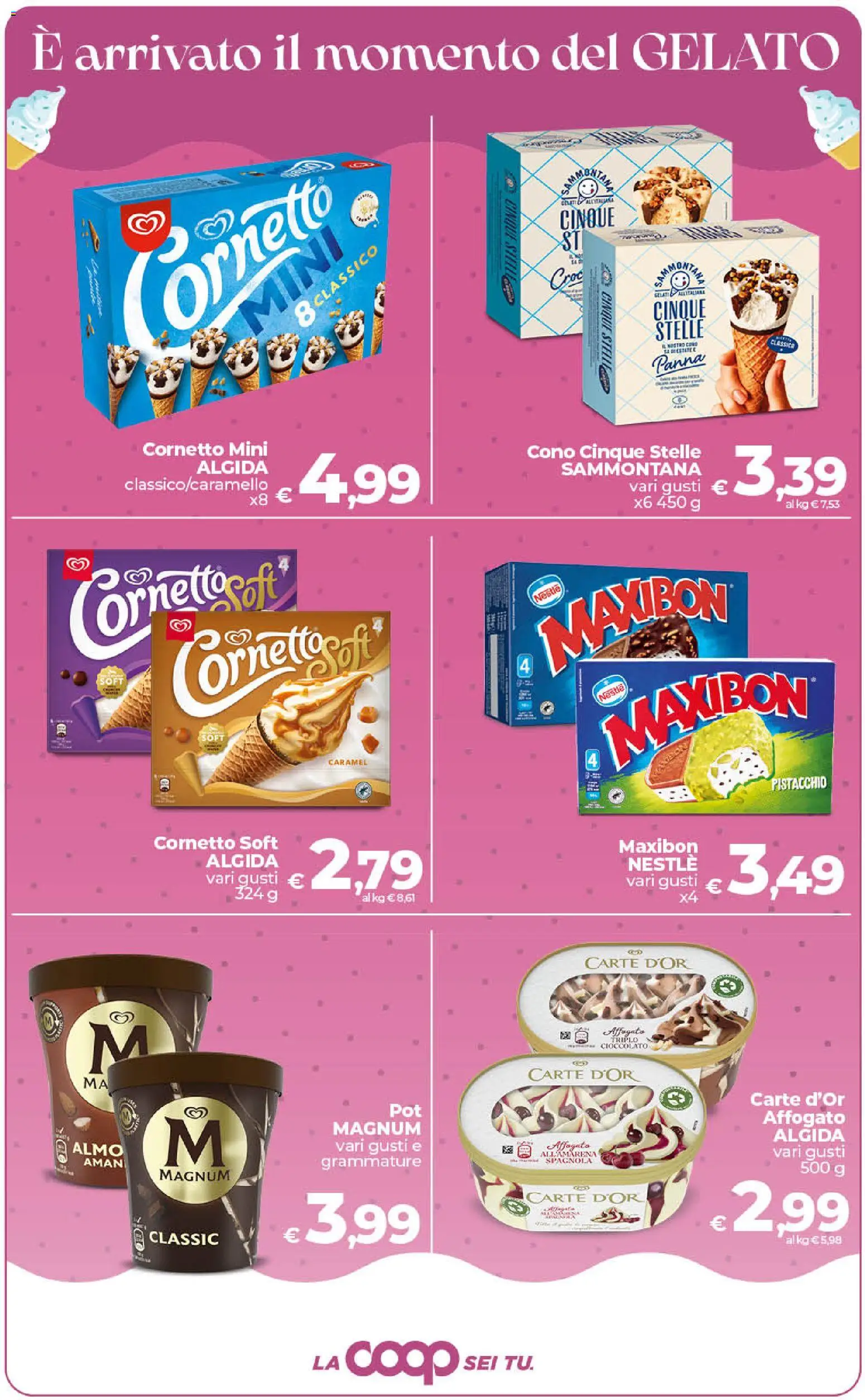 Volantino COOP del 17.04.2026 | Pagina: 18 | Prodotti: Cioccolato, Cornetto, Panna, Gelato