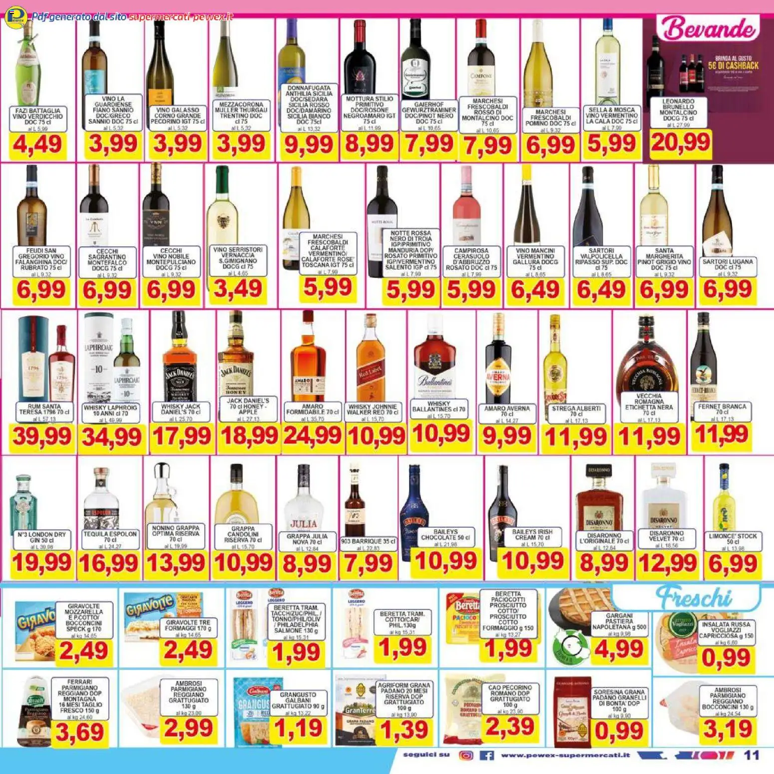Volantino Pewex del 27.03.2026 | Pagina: 11 | Prodotti: Salmone, Prosciutto, Rum, Pecorino