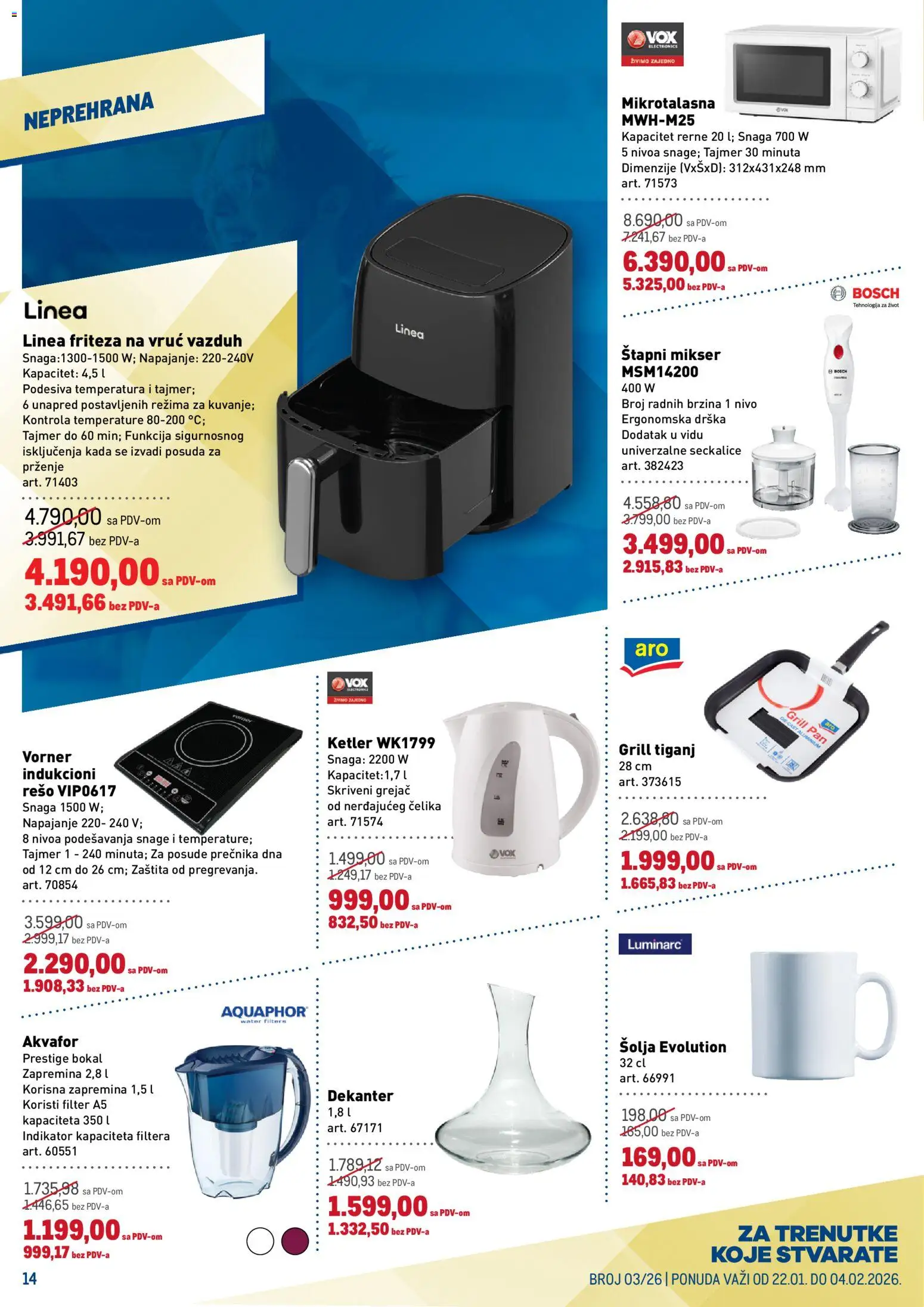 Metro katalog - važi od 22.01.2026 | Strana: 14 | Proizvode: Ketler, Bosch, Štapni mikser, Tiganj