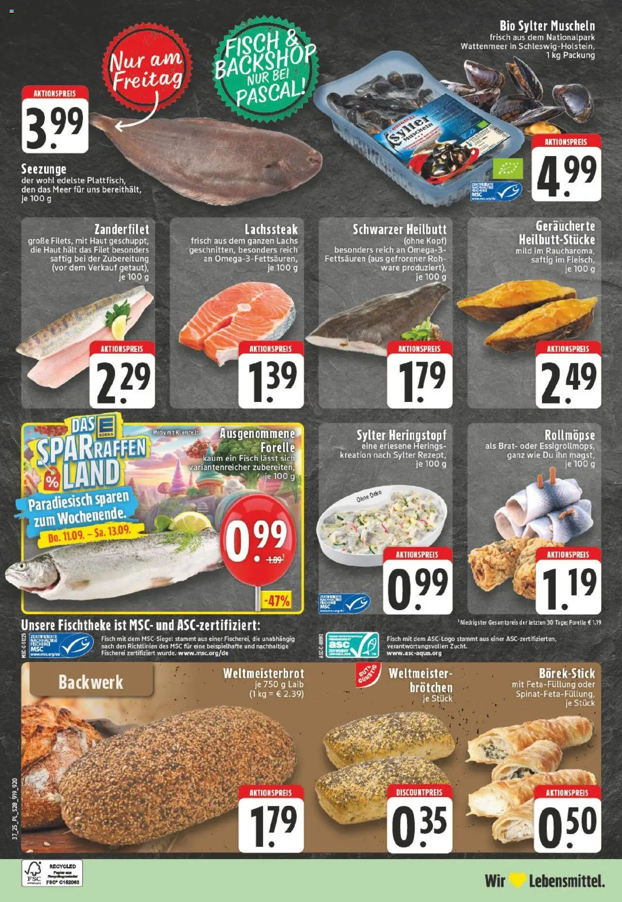 Edeka prospekt Xanten	 – gültig ab 07.09.2025 | Seite: 28 | Produkte: Fisch, Lachs, Steak