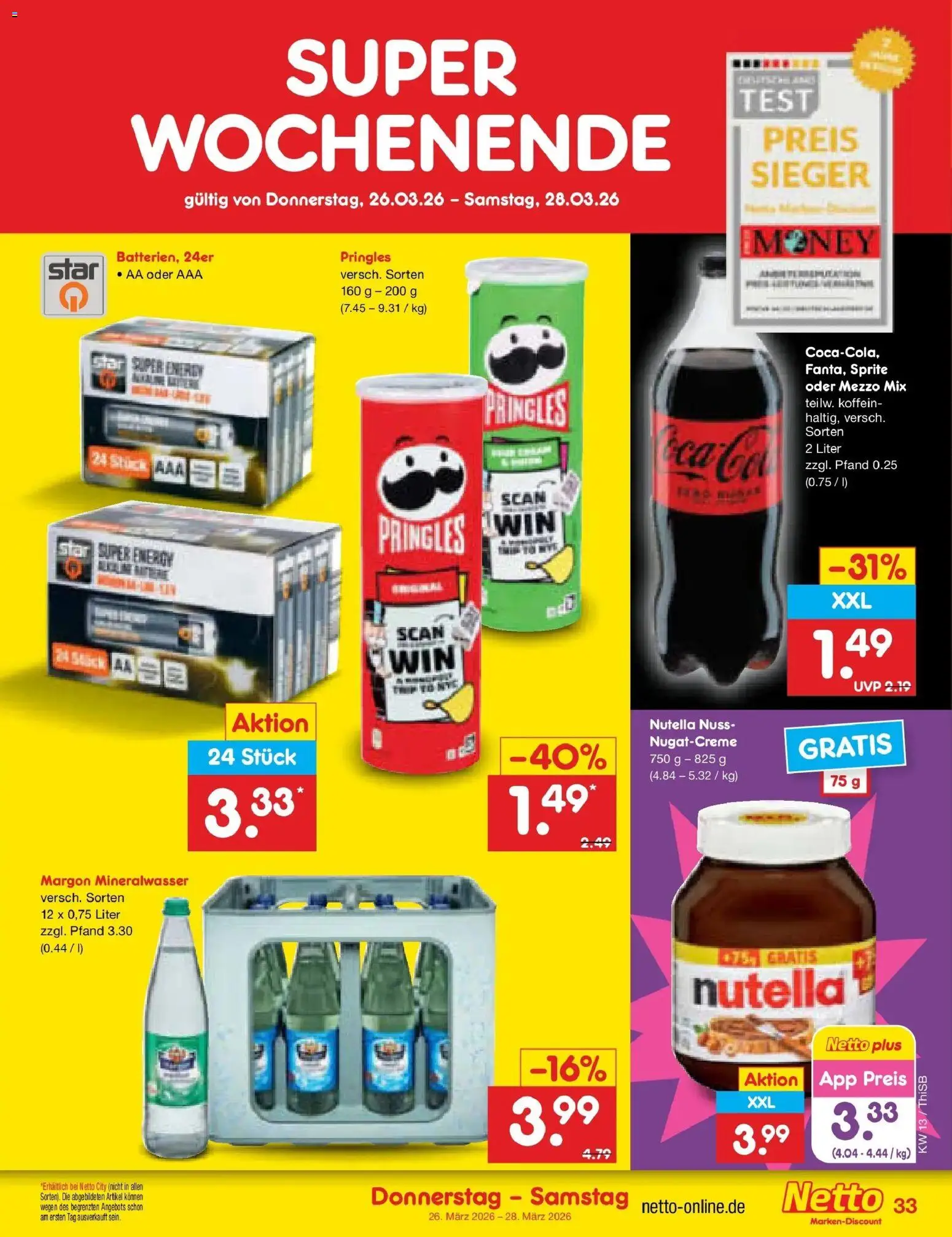 Netto Marken-Discount Prospekt Pirna	 – gültig ab 23.03.2026 | Seite: 47 | Produkte: Energy, Nutella, Oder mezzo mix, Pringles