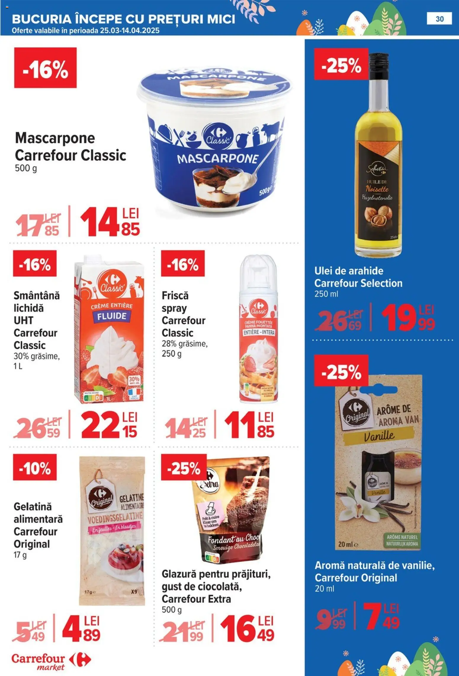 Noul catalog Carrefour – valabil de la 06.04.2026 | Pagină: 35 | Produse: Mici, Arahide, Ulei, Frișcă