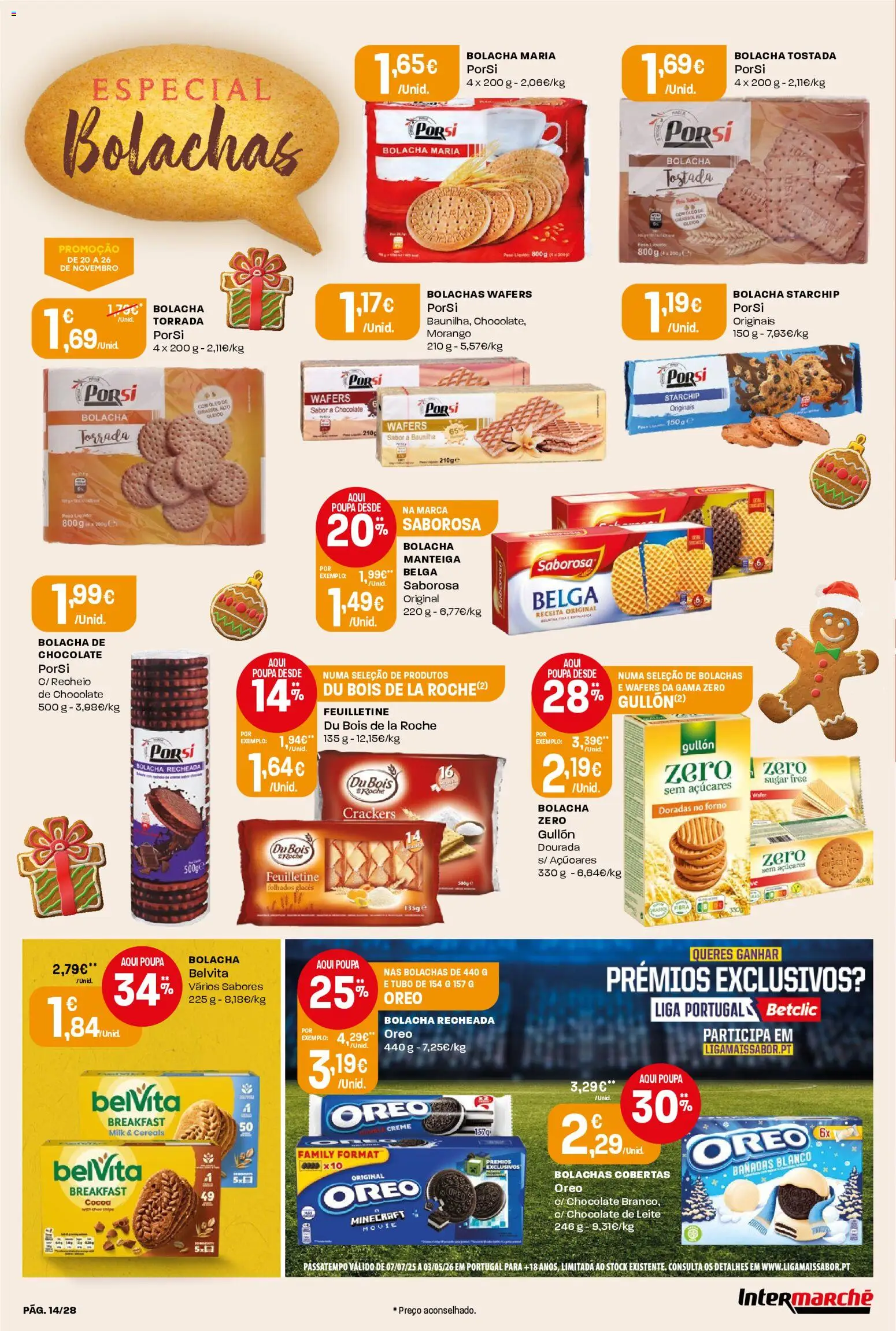 Intermarché Folheto Contact │ válido de 20.11.2025 | Página: 14 | Produtos: Forno, Leite, Manteiga, Chocolate