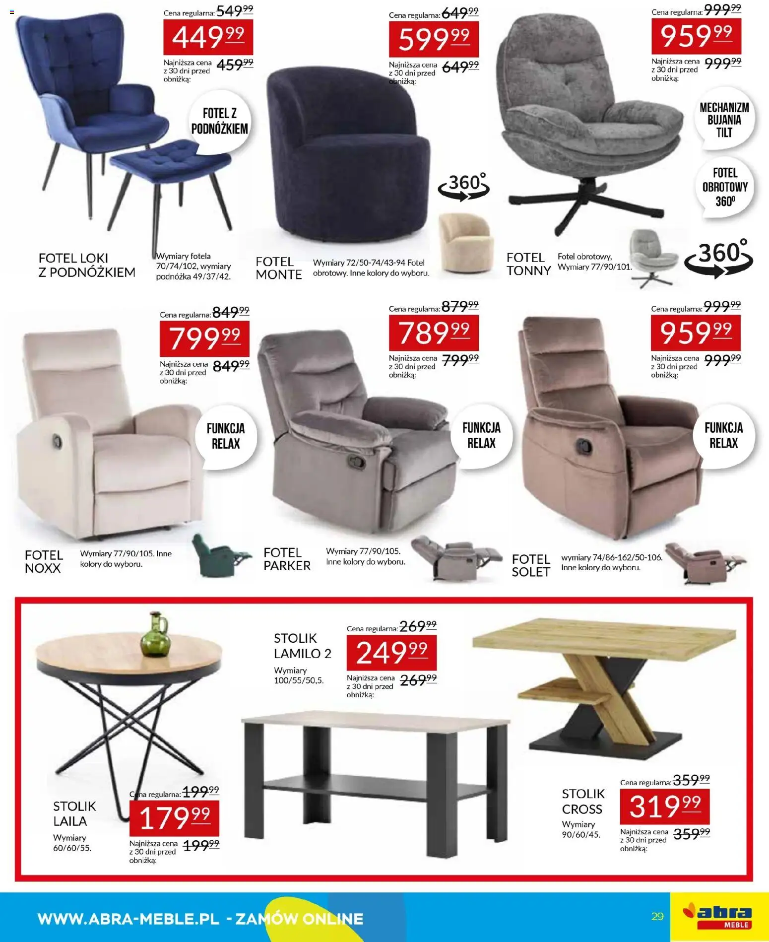 Abra meble Gazetka od 09.01.2026 | Strona: 29 | Produkty: Fotel