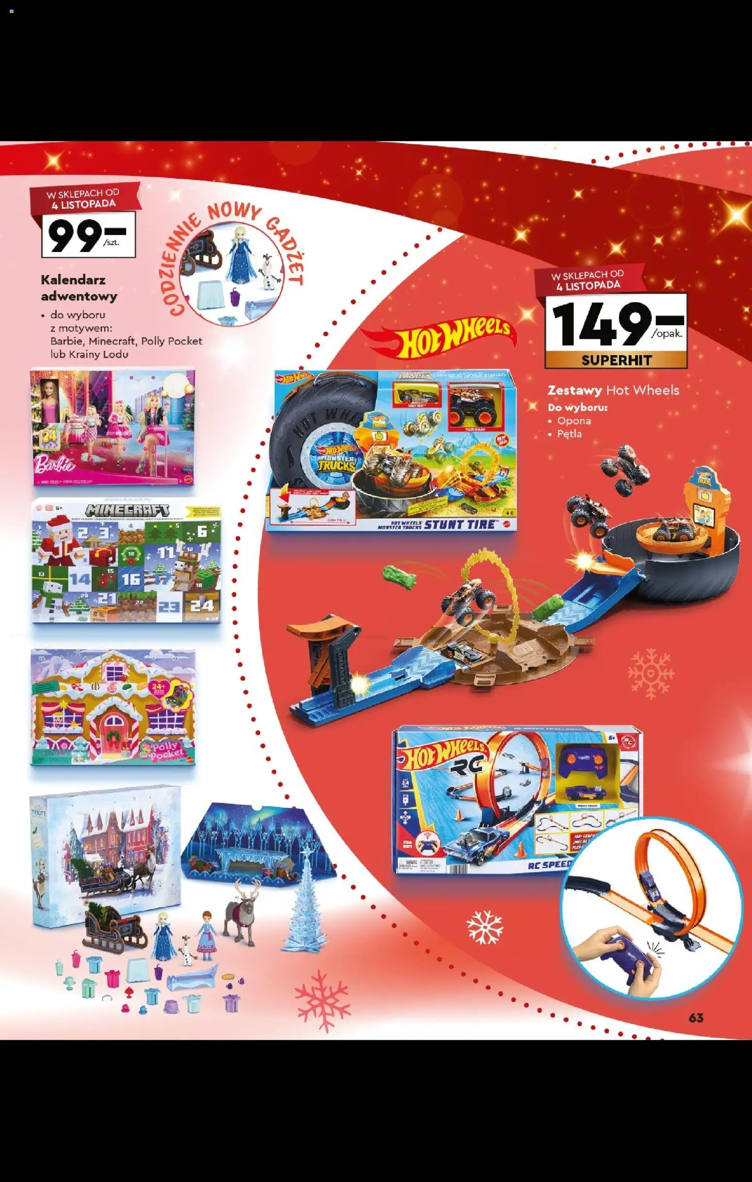 Biedronka gazetka - Kraina zabawek od 27.10.2025 | Strona: 63 | Produkty: Kalendarz adwentowy, Kalendarz, Barbie