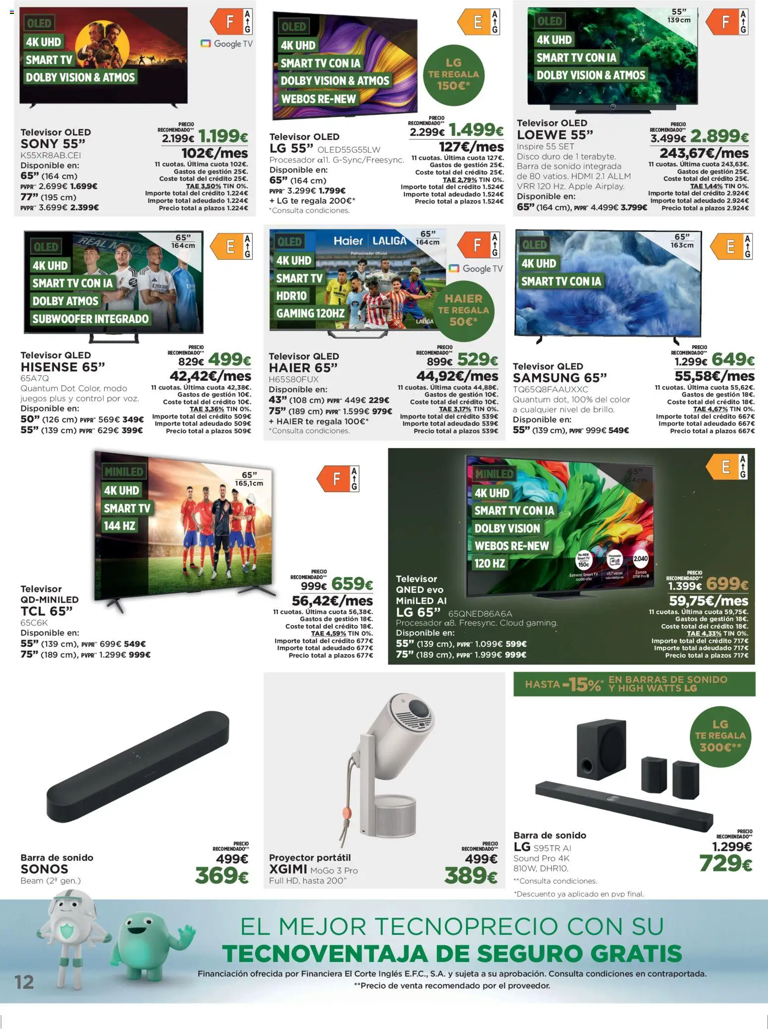 El Corte Inglés ofertas │ válido desde el 29.12.2025 | Página: 12 | Productos: Barras de sonido, Καλαμάρι, Apple, Disco