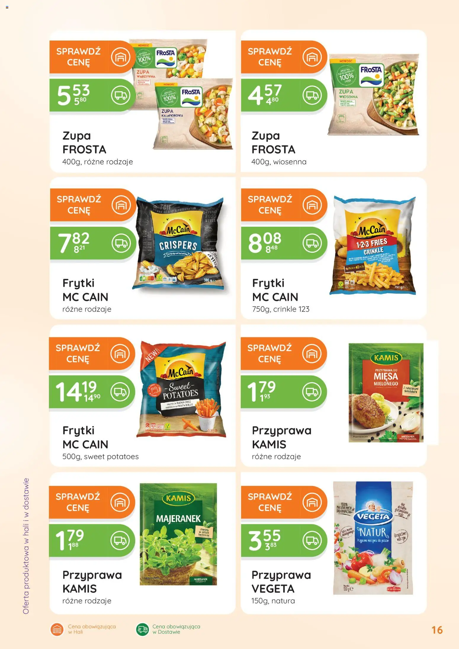 Eurocash Gazetka - Oferta Handlowa od 19.01.2026 | Strona: 16 | Produkty: Majeranek, Zupa, Frytki