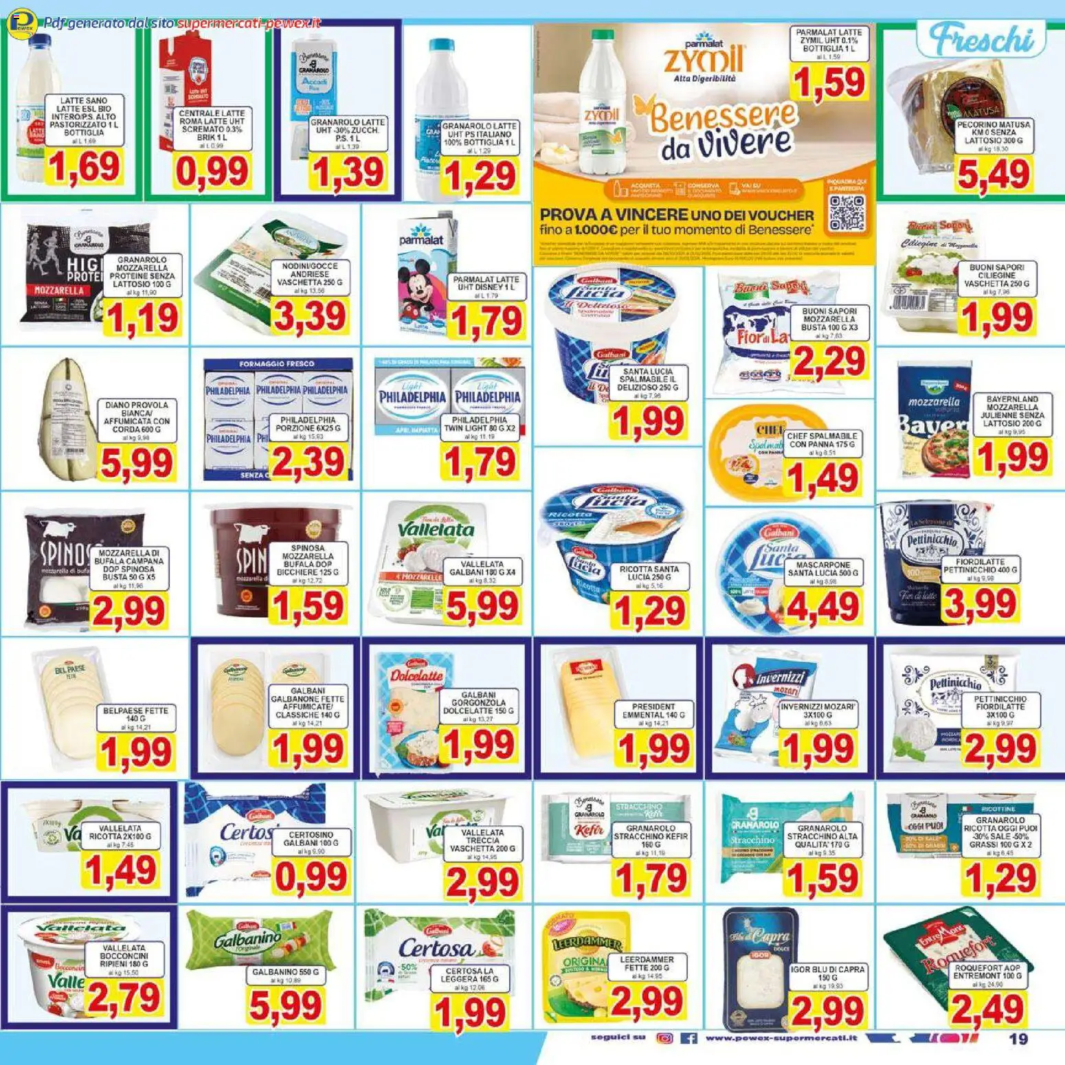 Volantino Pewex del 29.10.2025 | Pagina: 19 | Prodotti: Formaggio, Stracchino, Mascarpone, Emmental