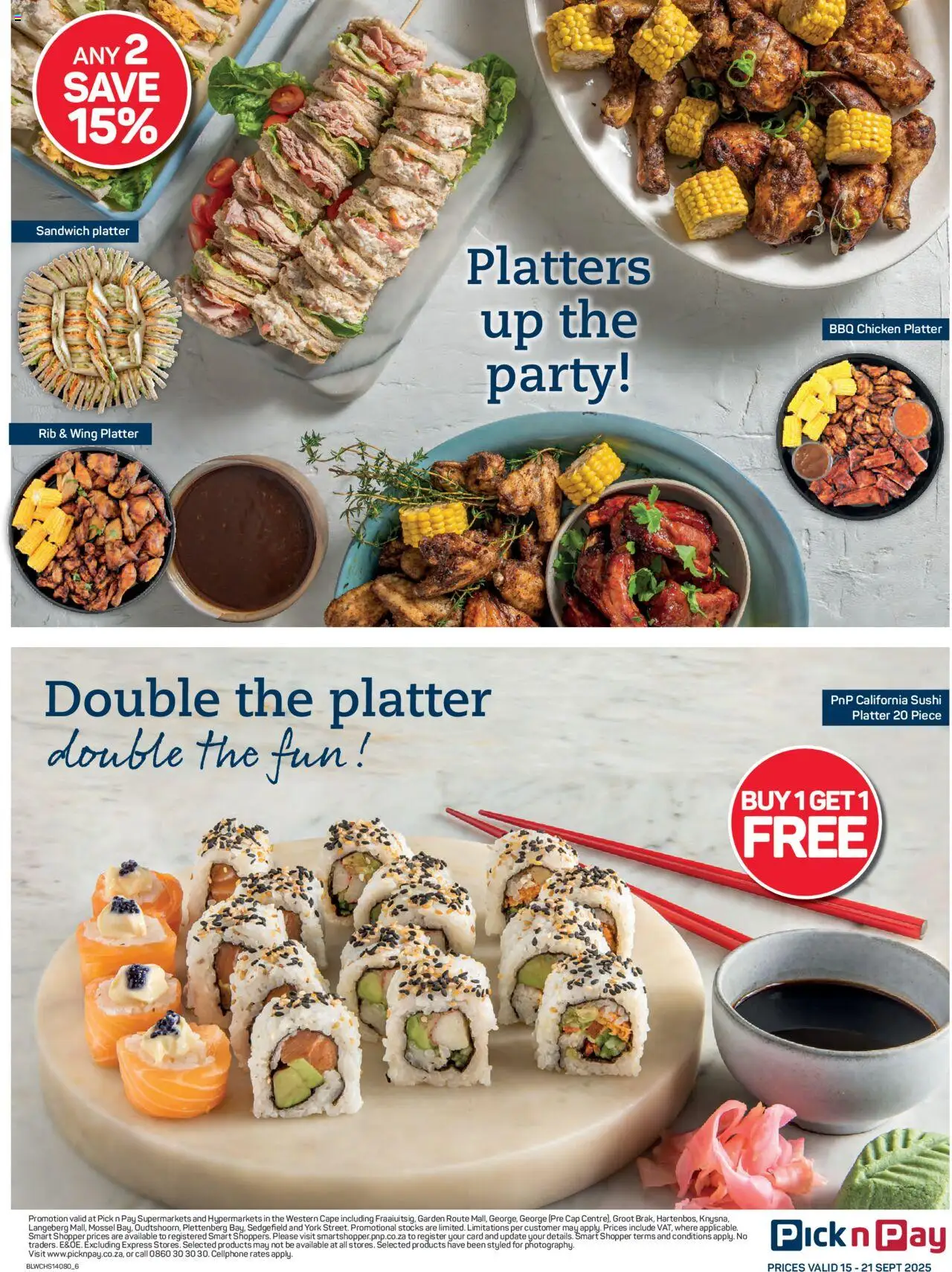 New Pick n Pay catalogue – valid from 15.09.2025 | Page: 6 | Products: Platter, Cap, Chicken