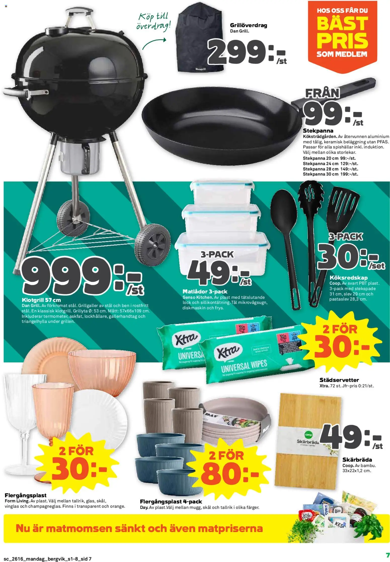 Stora Coop reklamblad aktuell från 13.04.2026 | Sida: 7 | Produkter: Diskmaskin, Stekpanna, Fräs