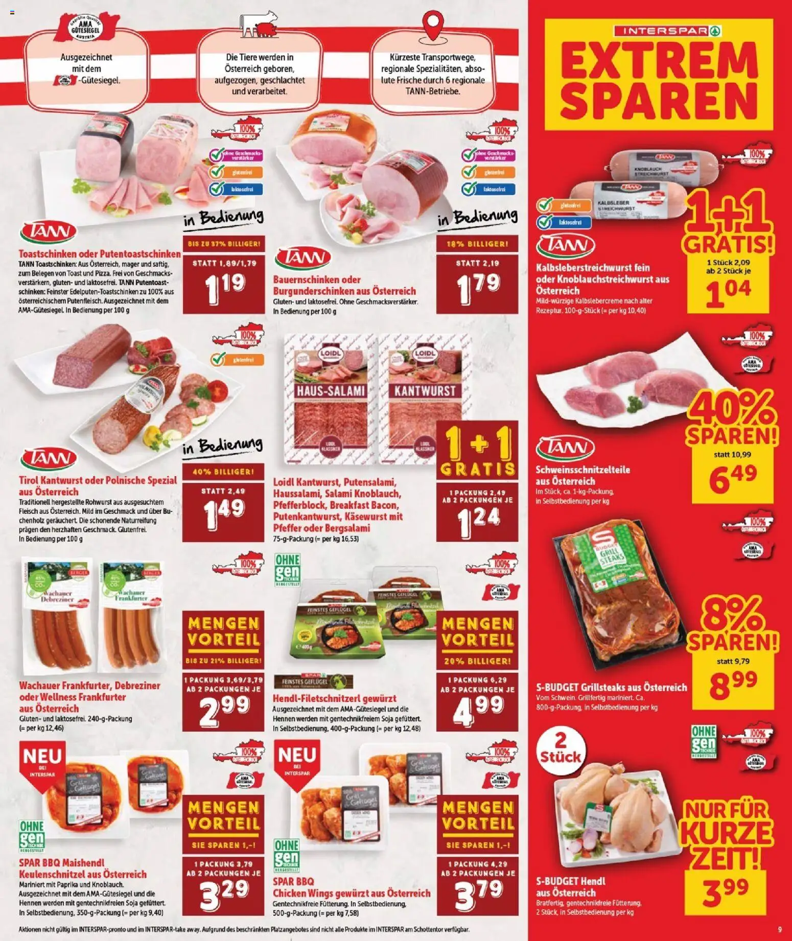 Interspar Flugblatt - Burgenland gültig ab 09.04.2026 | Seite: 9 | Produkte: Pfeffer, Knoblauch, Salami, Schinken