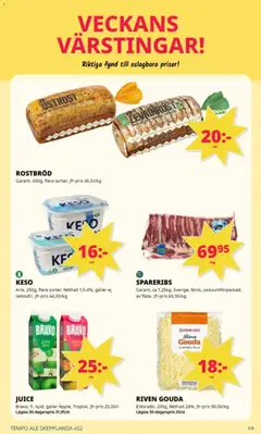 Tempo - erbjudanden - Förhandsvisning av reklamblad från butik Tempo aktuell från 22.12.2025 | Sida: 6 | Produkter: Rostbröd, Galler, Juice, Äpple