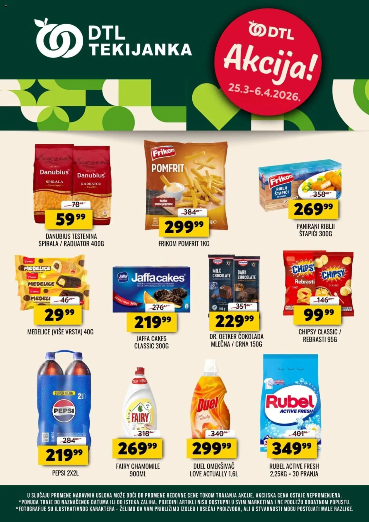 Tekijanka katalog - važi od 25.03.2026 | Strana: 1 | Proizvode: Testenina, Pomfrit, Čokolada, Pepsi