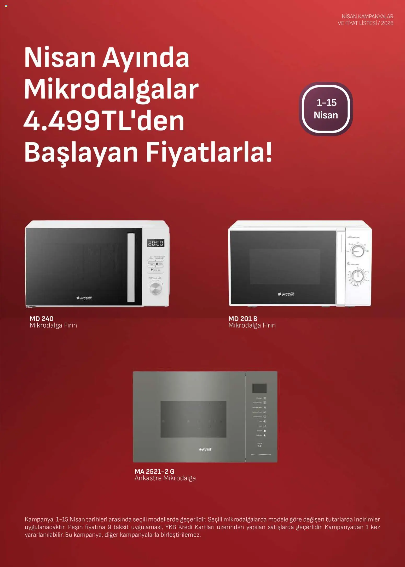 Arçelik - Ankastre Kataloğu - 01.04.2026 tarihinden itibaren geçerlidir | Sayfa: 6