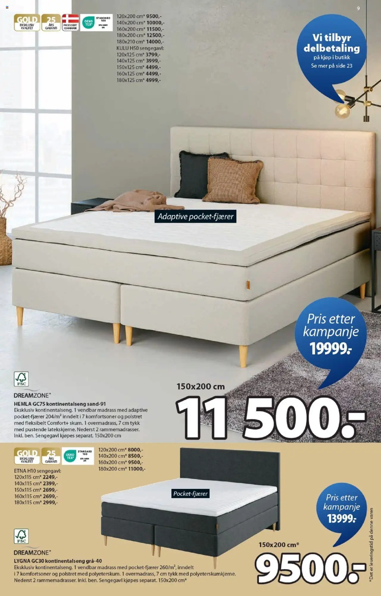  | Side: 9 | Produkter: Kontinentalseng, Суміш дитяча, Madrass, Sengegavl