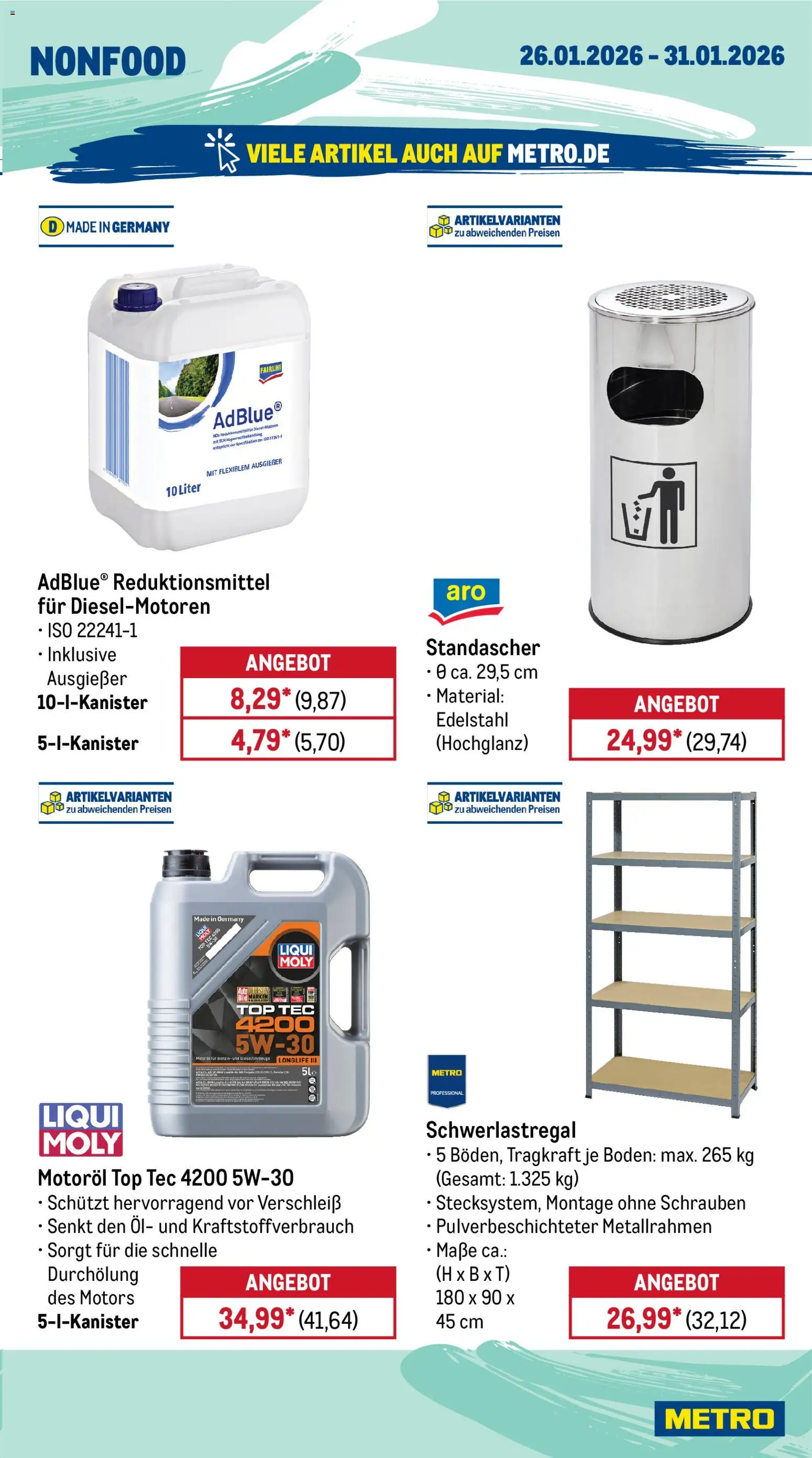 Metro Prospekt 	 – gültig ab 26.01.2026 | Seite: 23 | Produkte: Top, Öl, Schwerlastregal